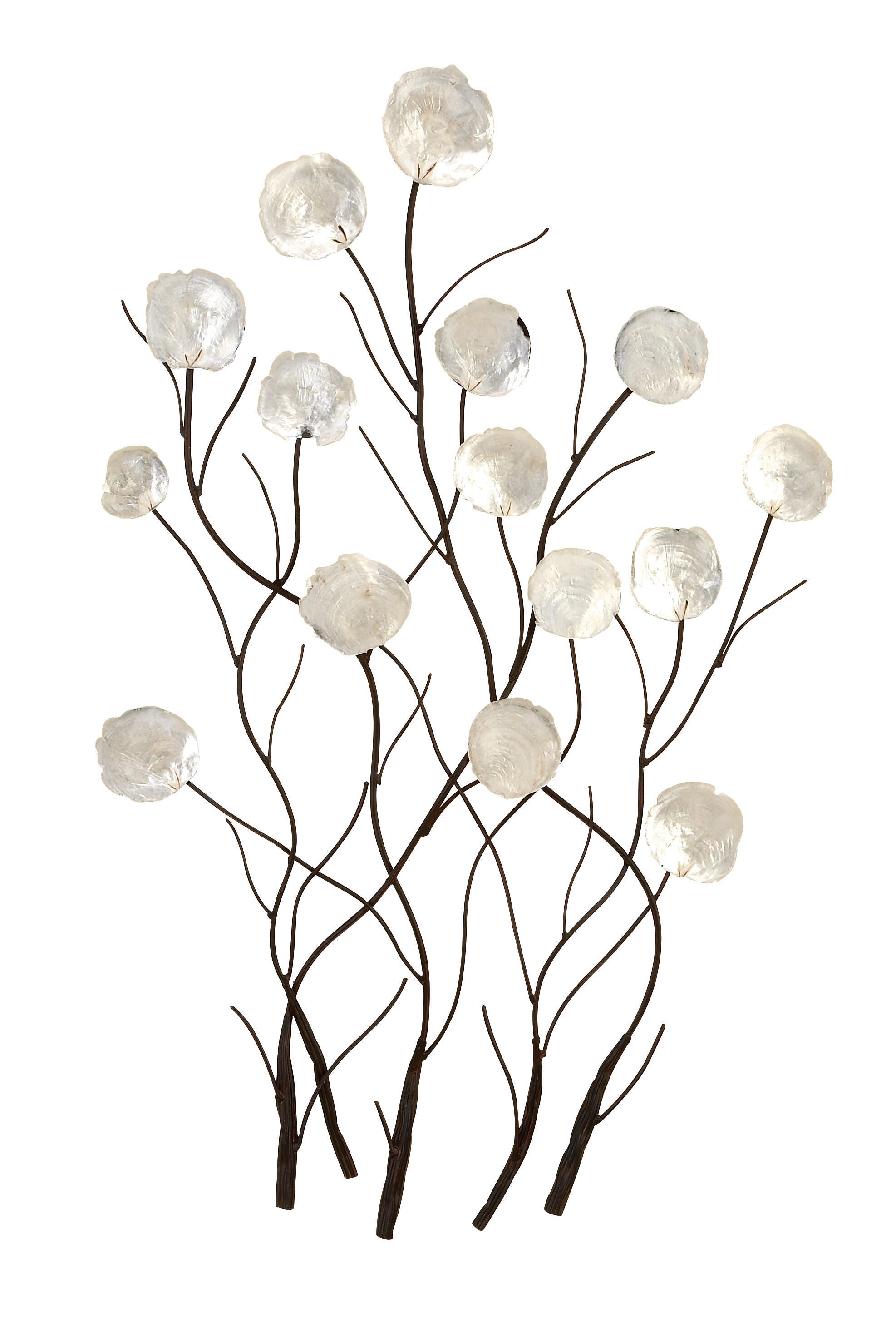 Bayberry Lane White Metal Coastal Abstract Wall Decor, 36" x 24", , large
