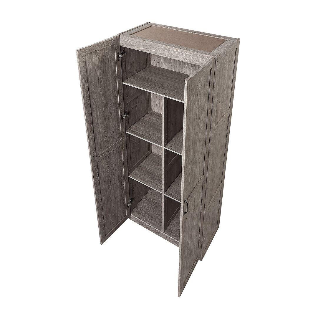 Hopkins Storage Closet with 7 Shelves in Grey (Set of 2), Gray, large