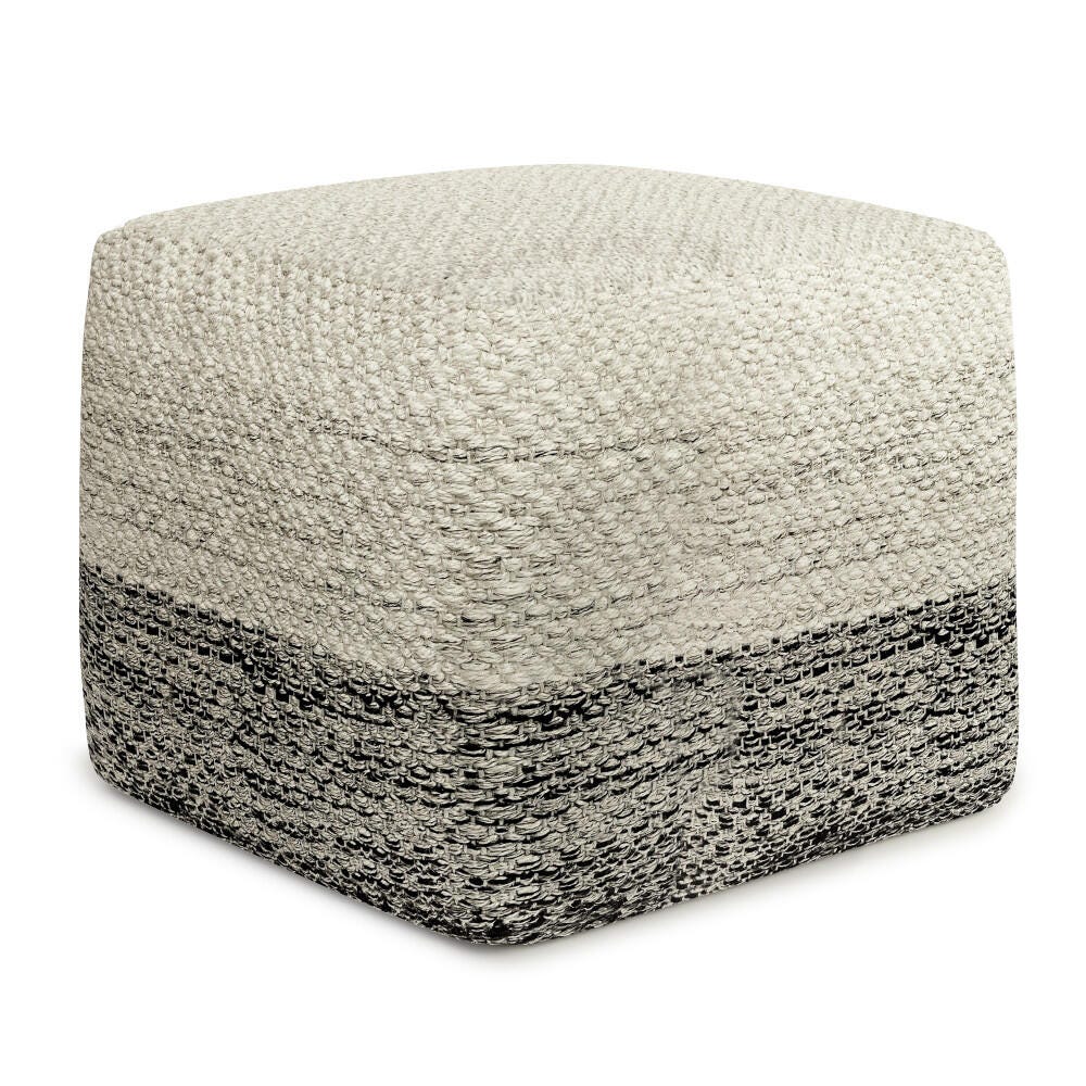 Simpli Home Macie Square Woven Pouf, , large
