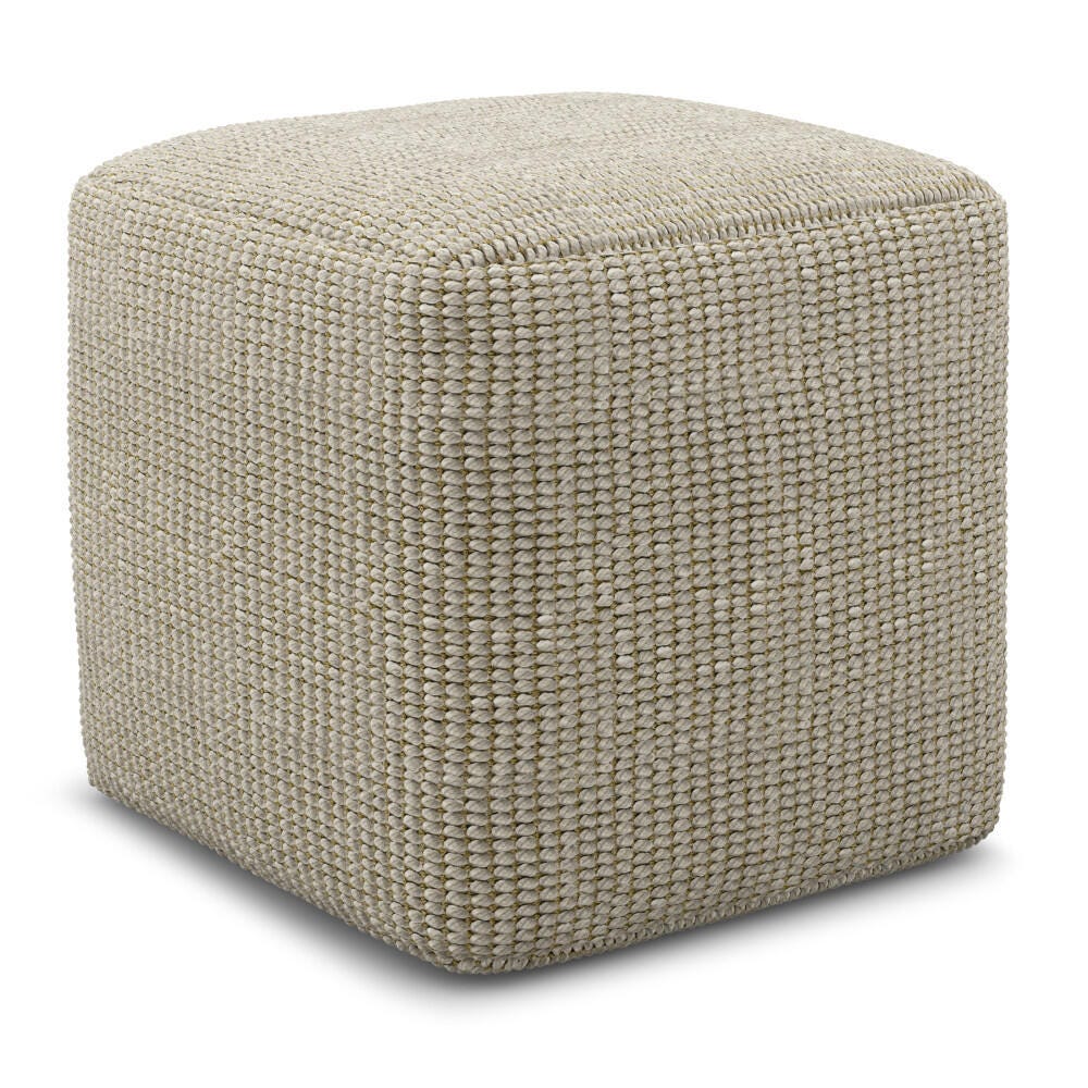 Zelma Indoor/Outdoor Square Woven Pouf | Ashley