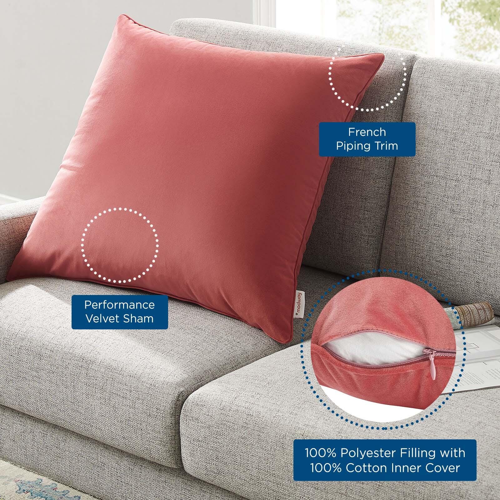 Modway Enhance Enhance Performance Velvet Throw Pillow, , large