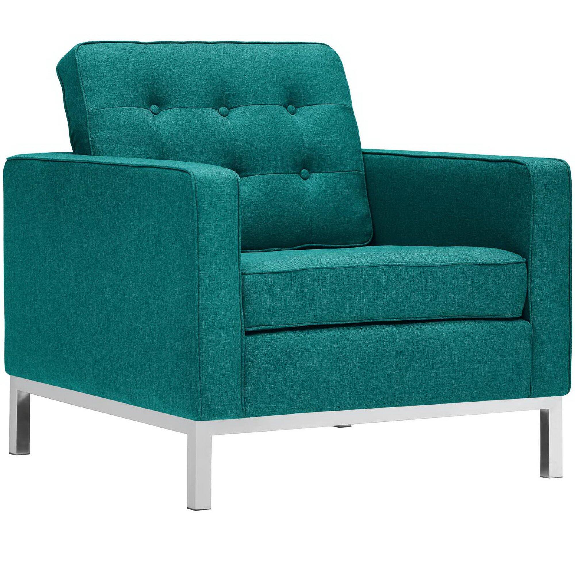 Modway Loft Solid Accent Chair, Teal, large