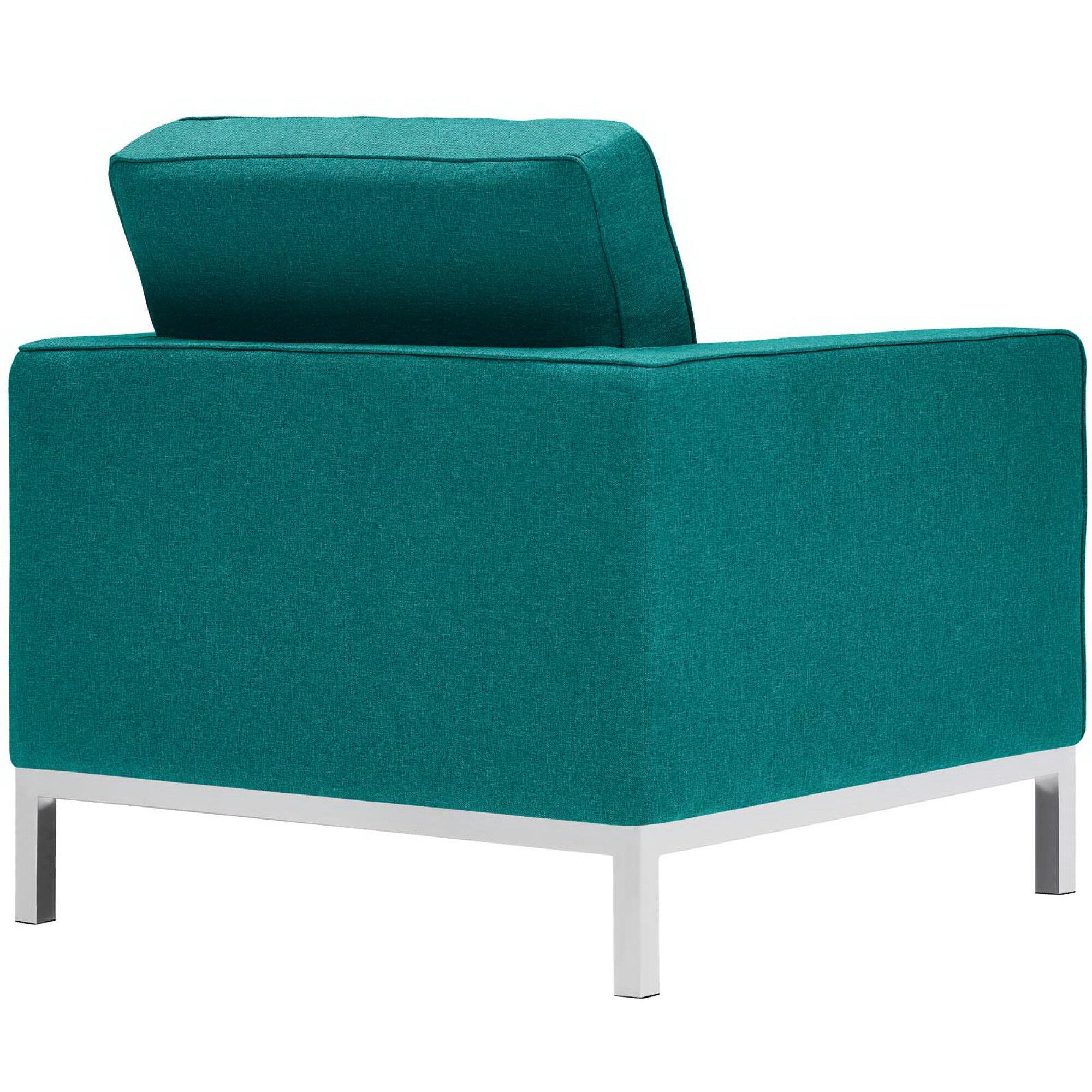 Modway Loft Solid Accent Chair, Teal, large