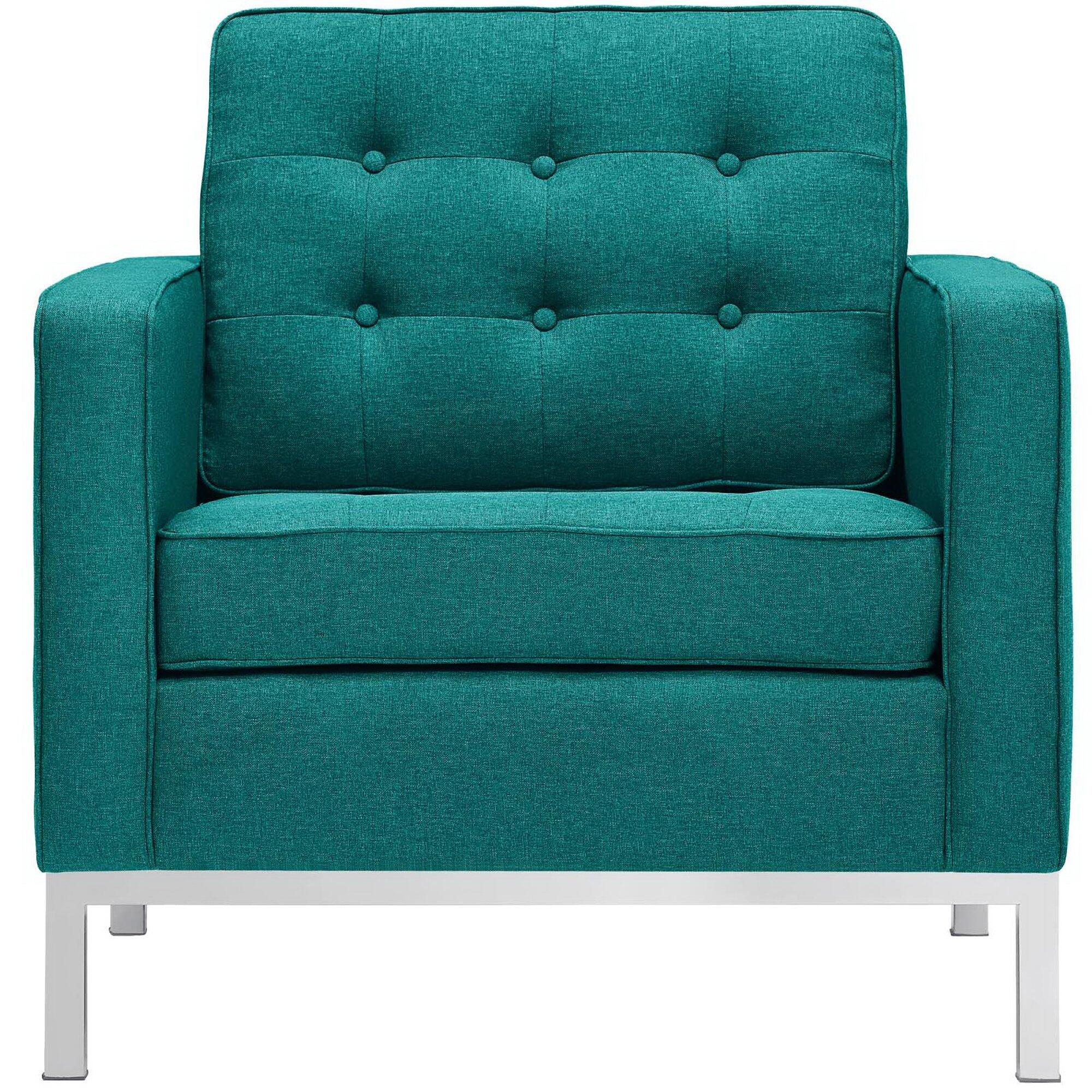 Modway Loft Solid Accent Chair, Teal, large