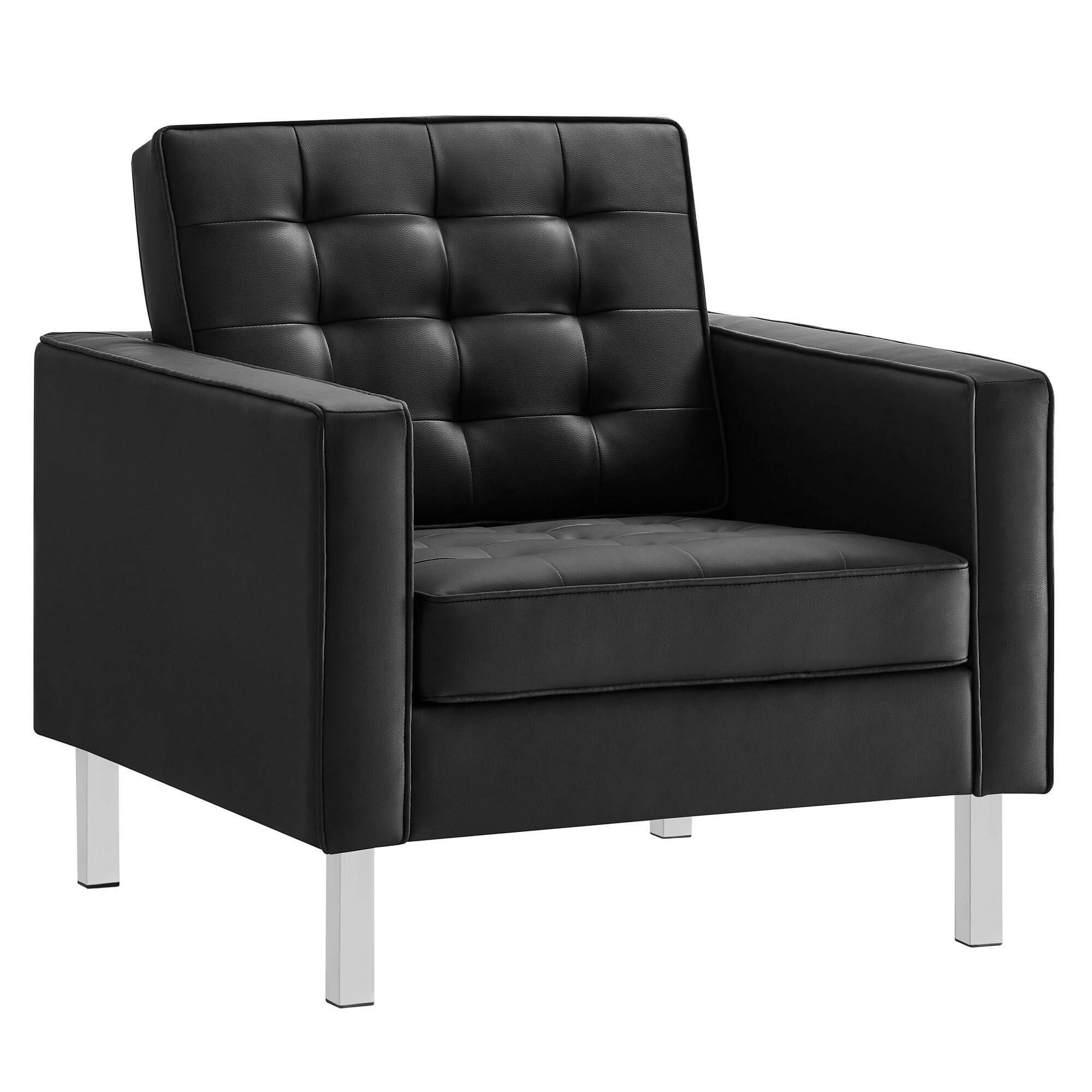 Modway Loft Accent Chair, Black, large