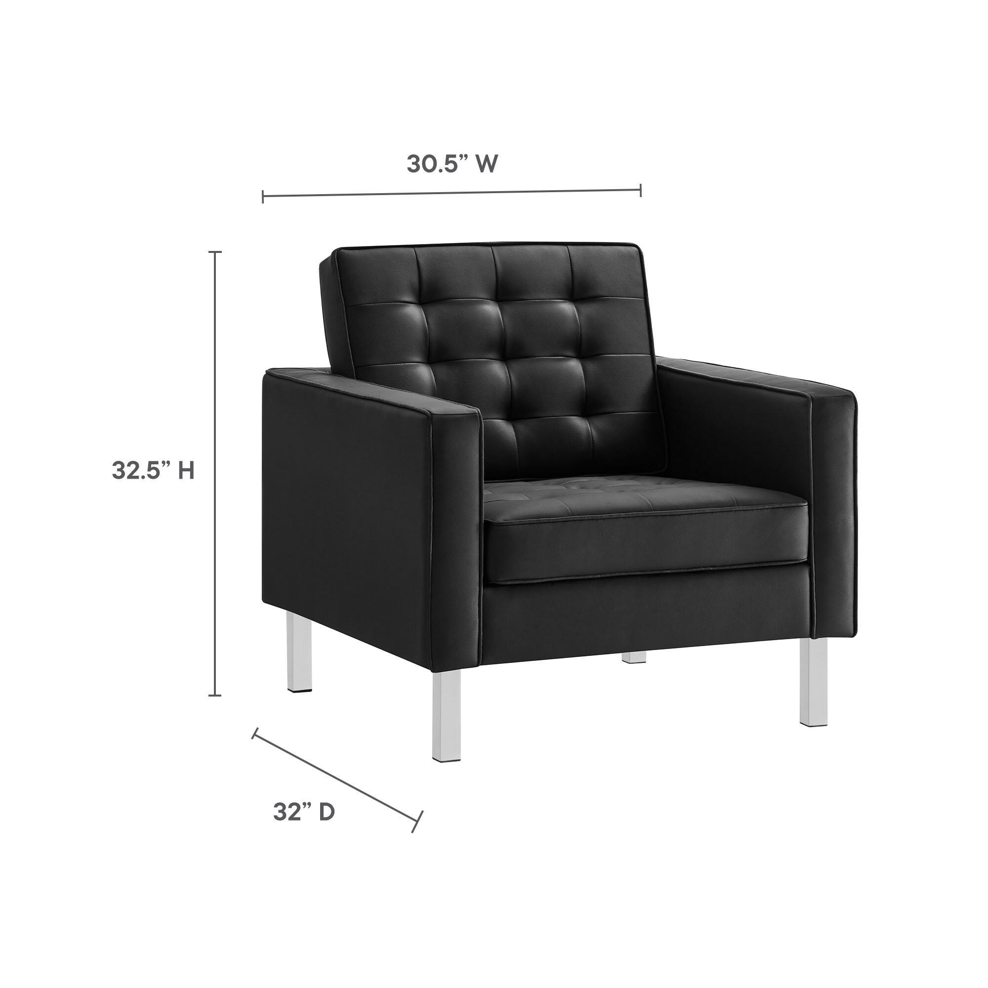 Modway Loft Accent Chair, Black, large