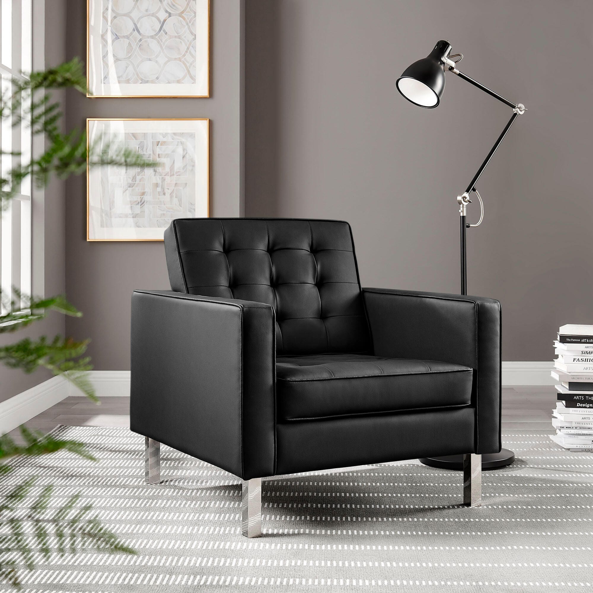 Modway Loft Accent Chair, Black, large