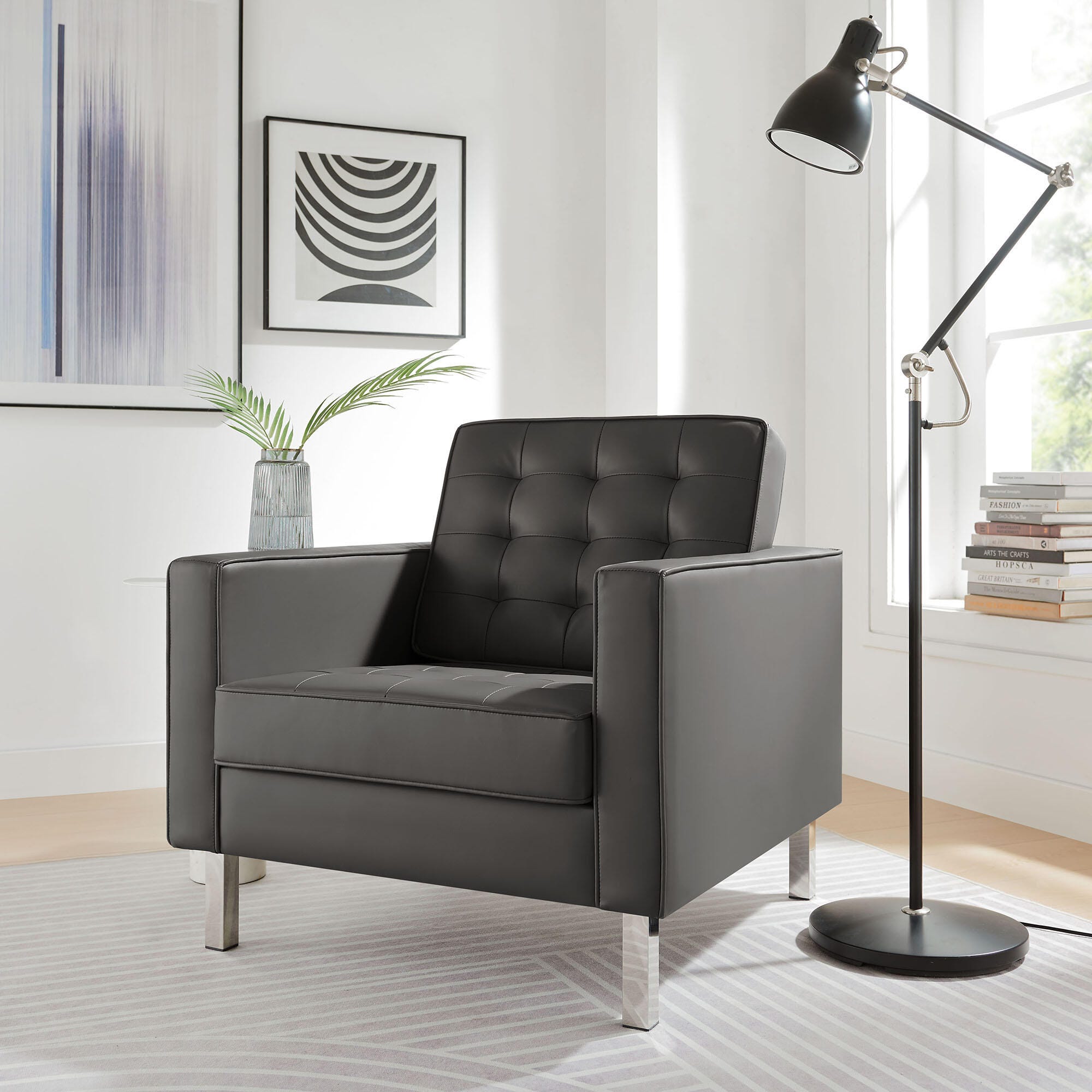 Modway Loft Accent Chair, Gray, rollover