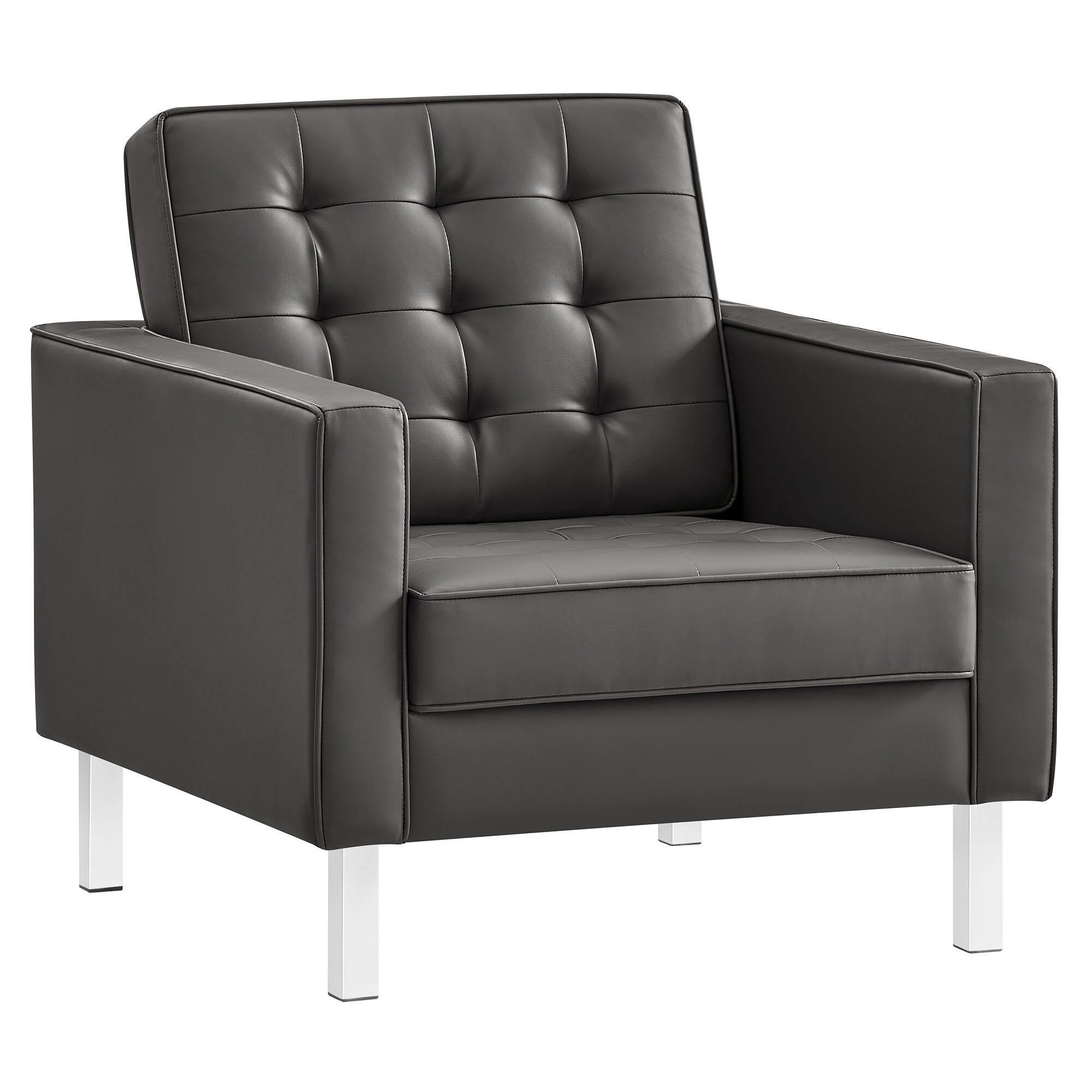 Modway Loft Accent Chair, Gray, large