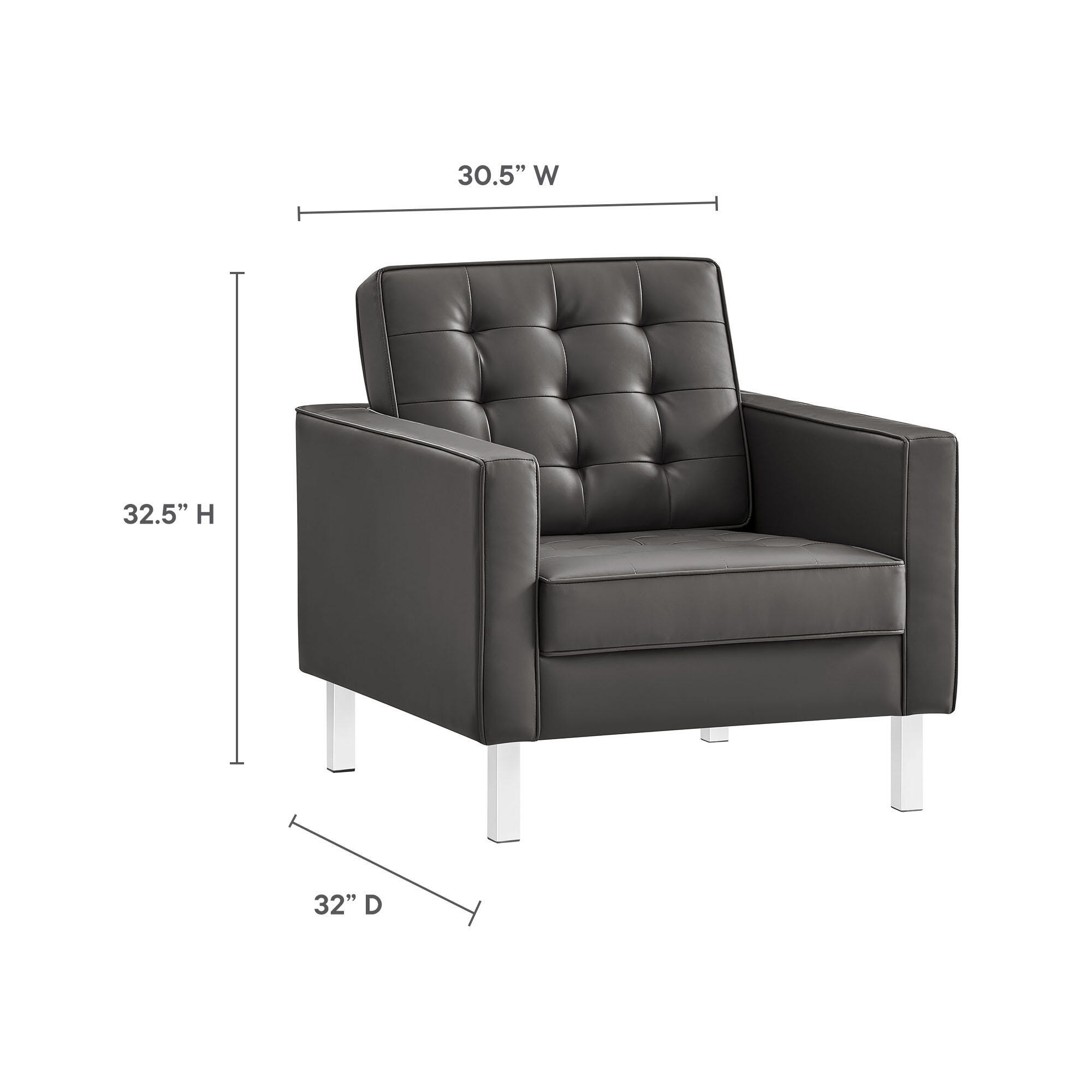 Modway Loft Accent Chair, Gray, large