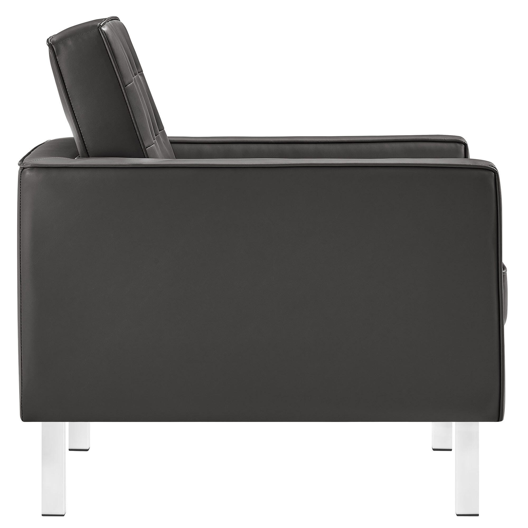 Modway Loft Accent Chair, Gray, large