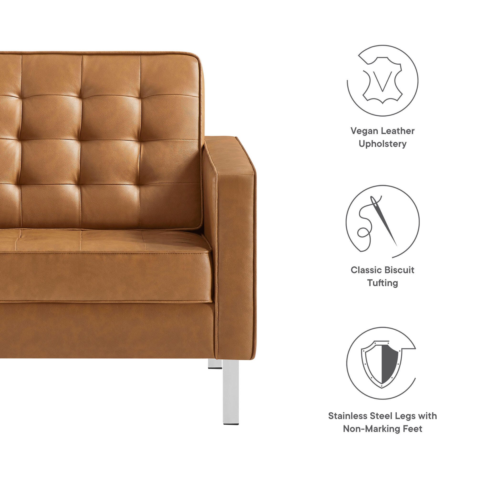 Modway Loft Accent Chair, Tan, large