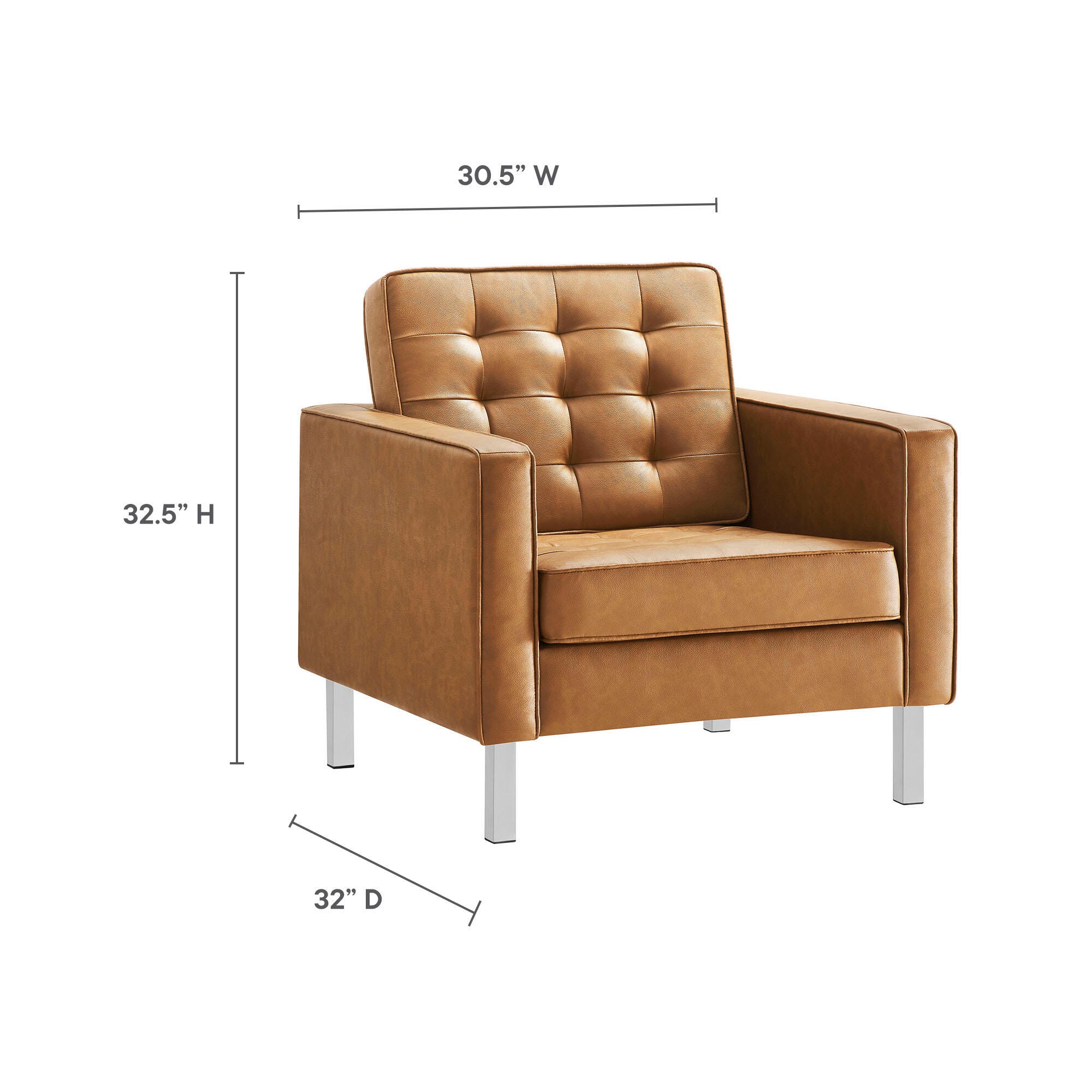 Modway Loft Accent Chair, Tan, large