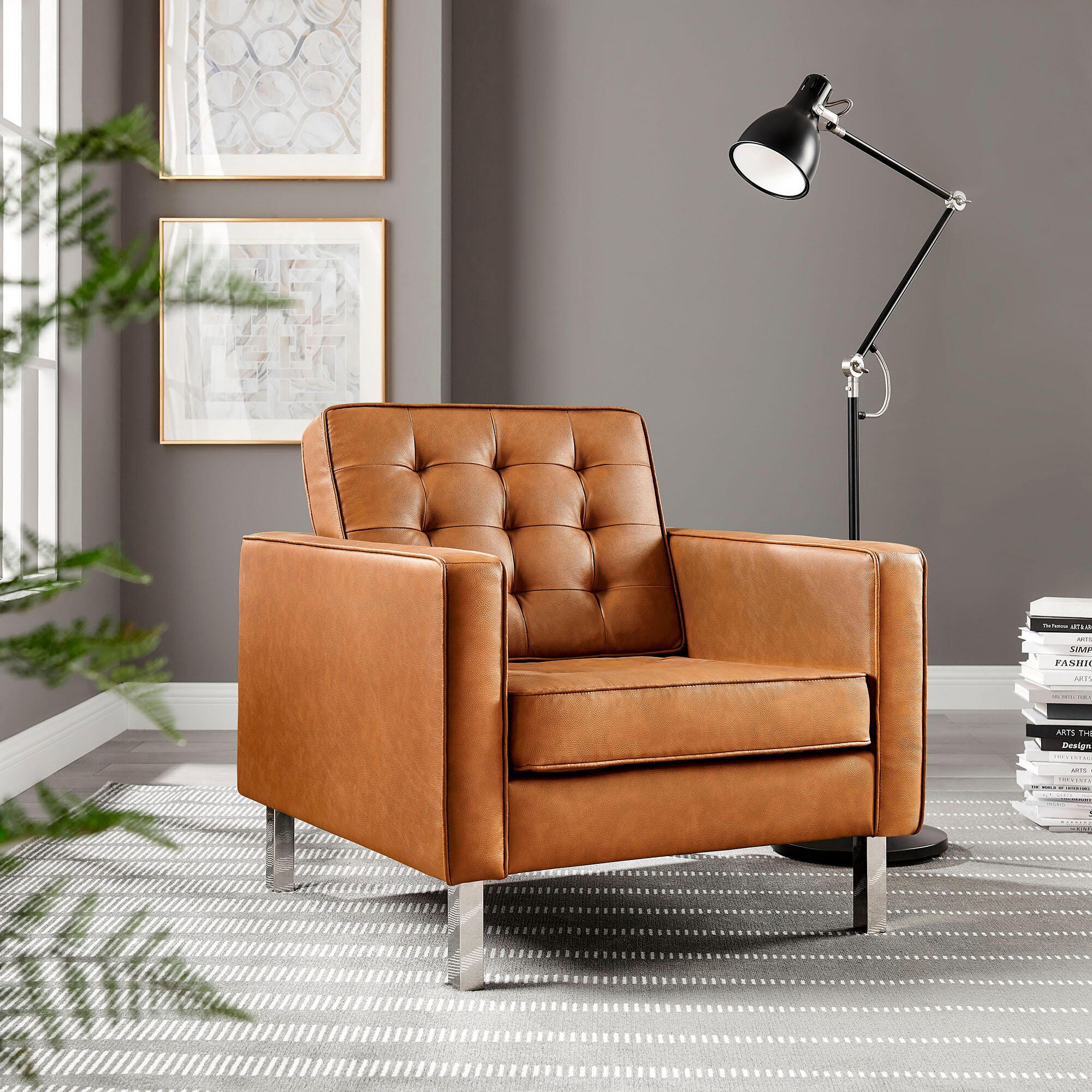 Modway Loft Accent Chair, Tan, large