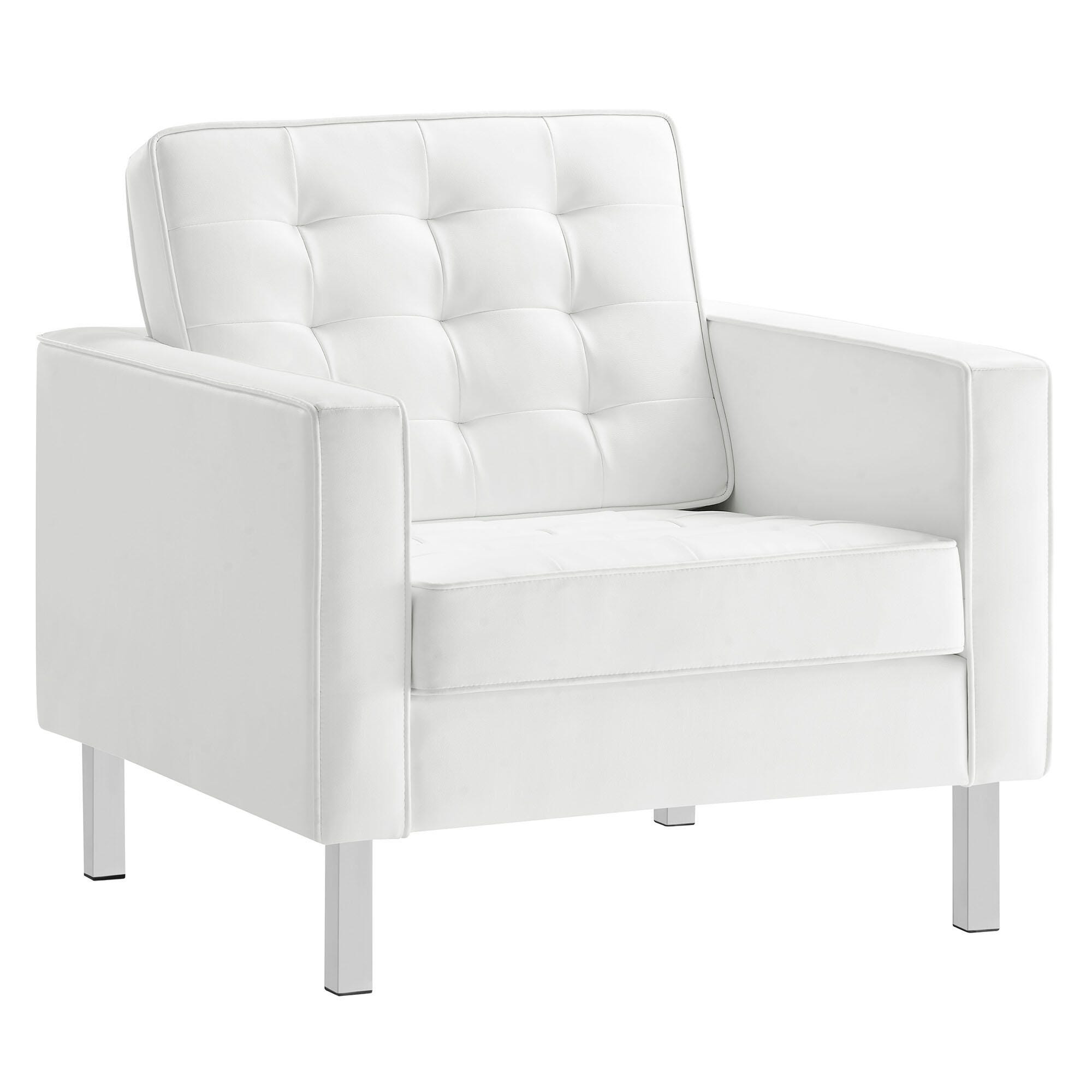 Modway Loft Accent Chair, White, large