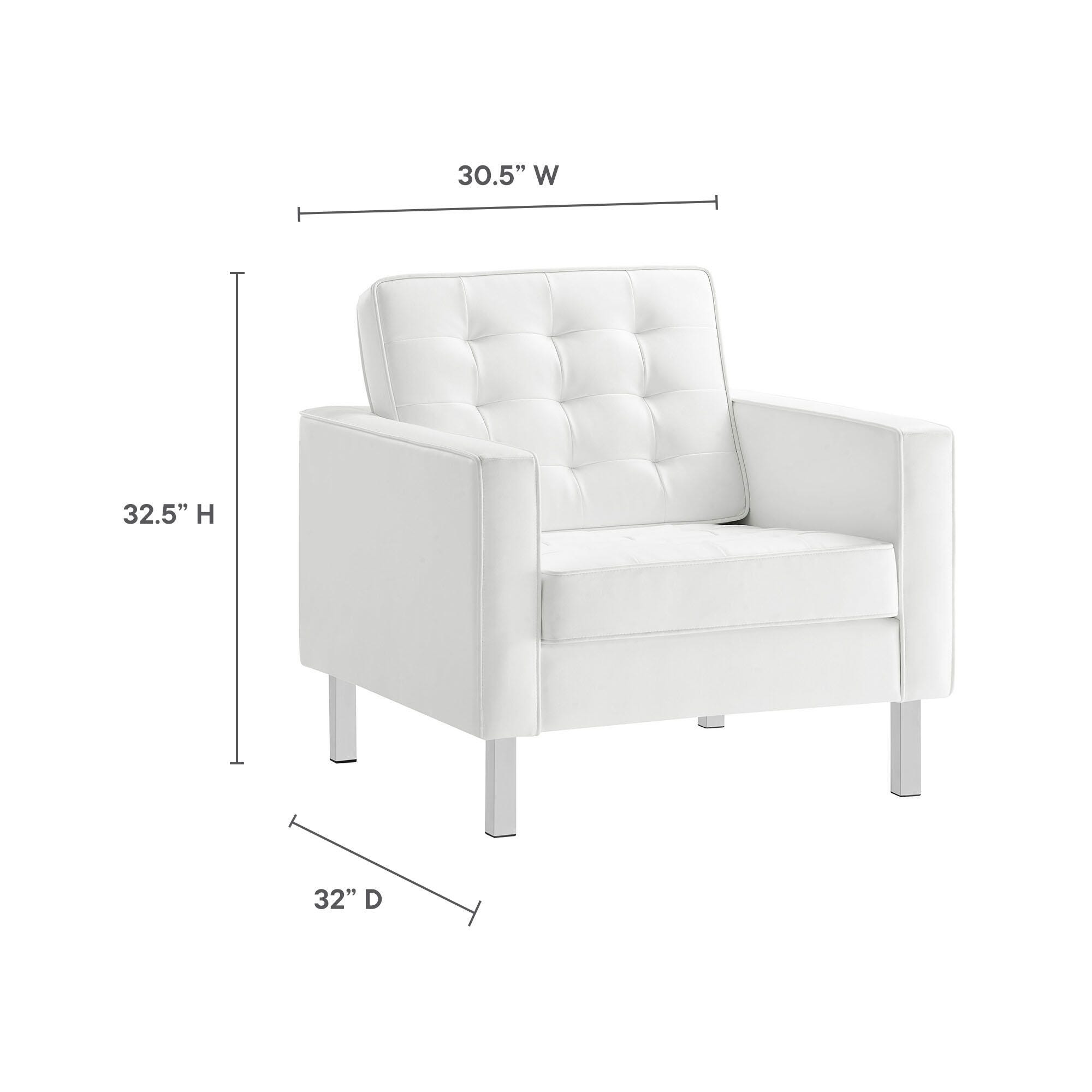 Modway Loft Accent Chair, White, large