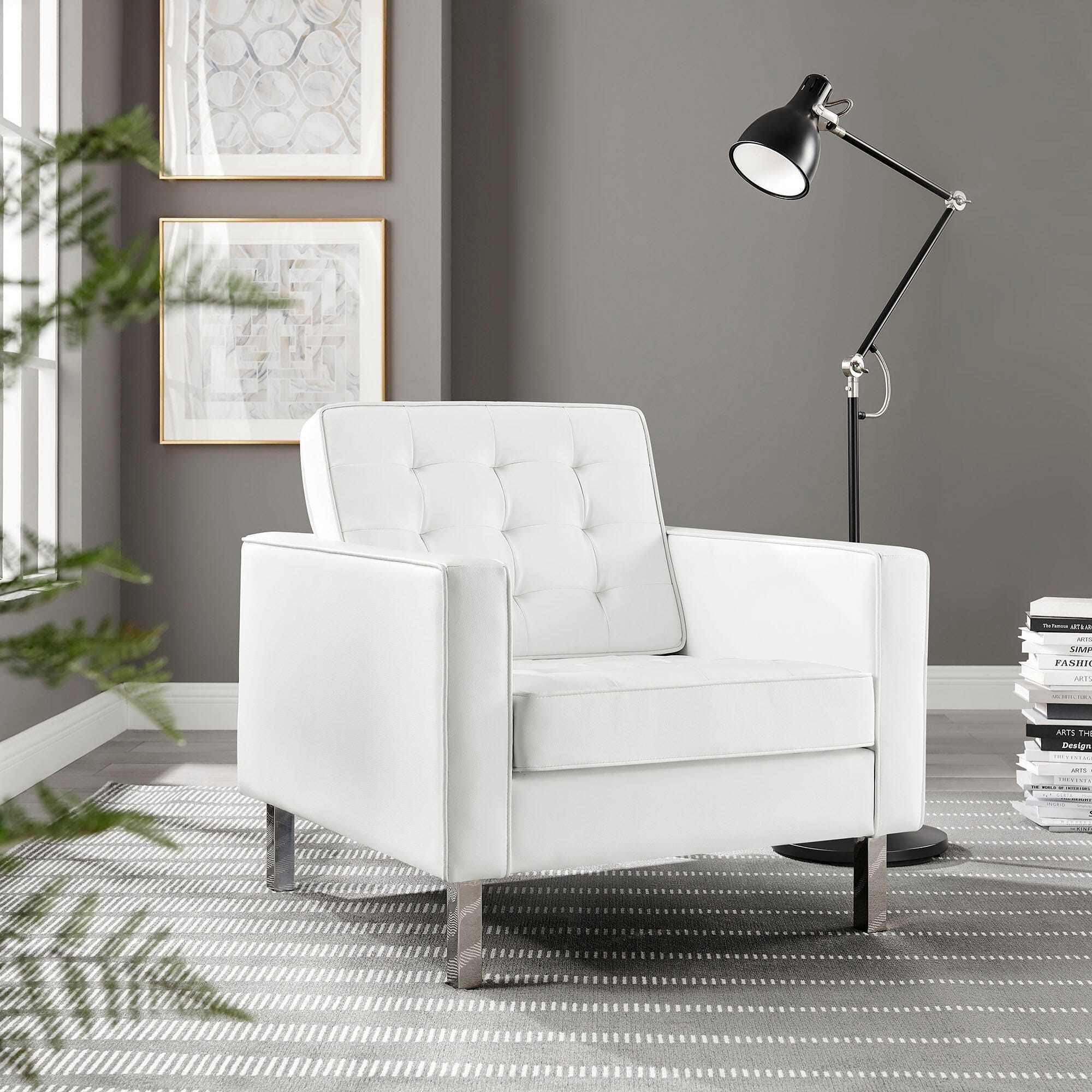 Modway Loft Accent Chair, White, large