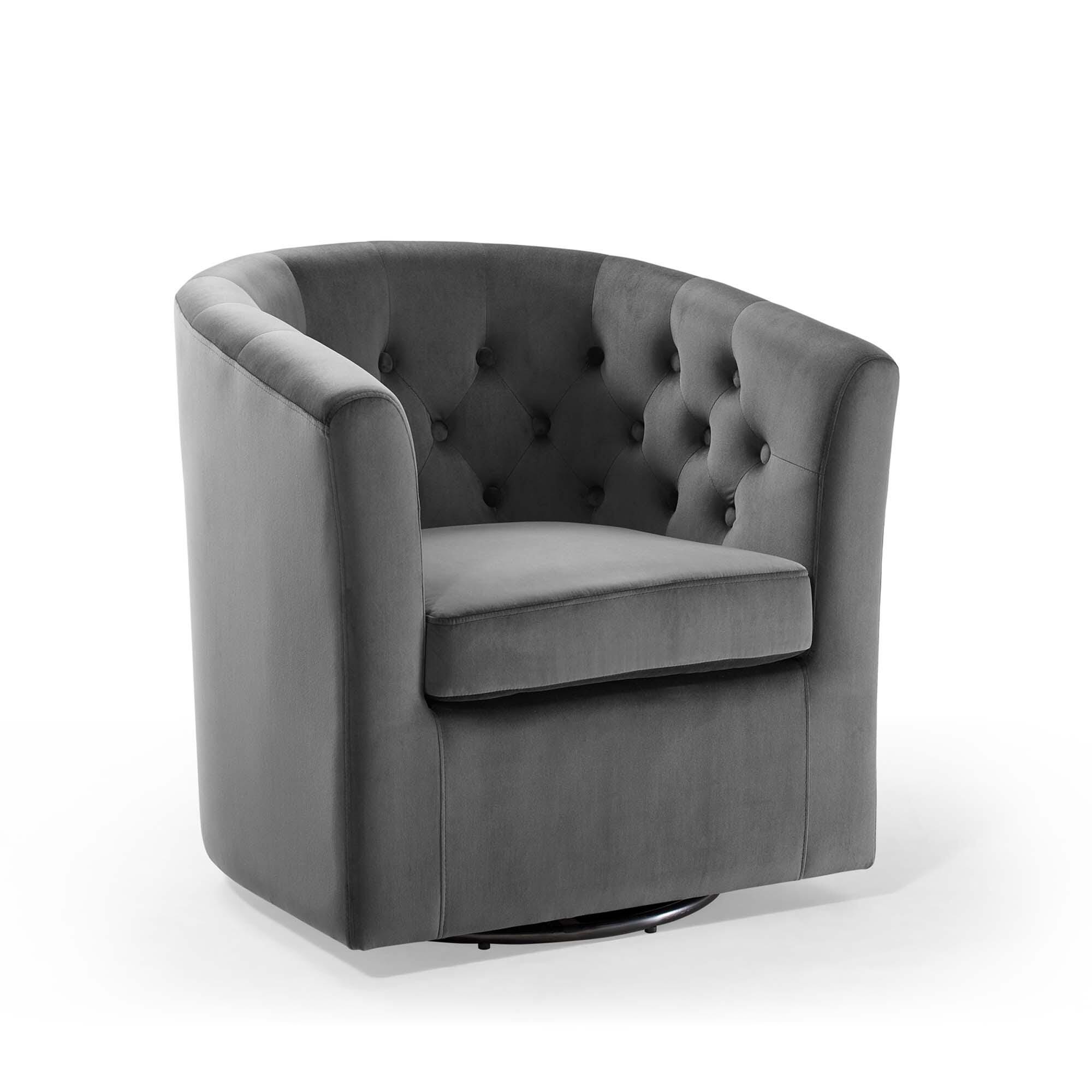 Modway Prospect Swivel Accent Chair, Charcoal, large