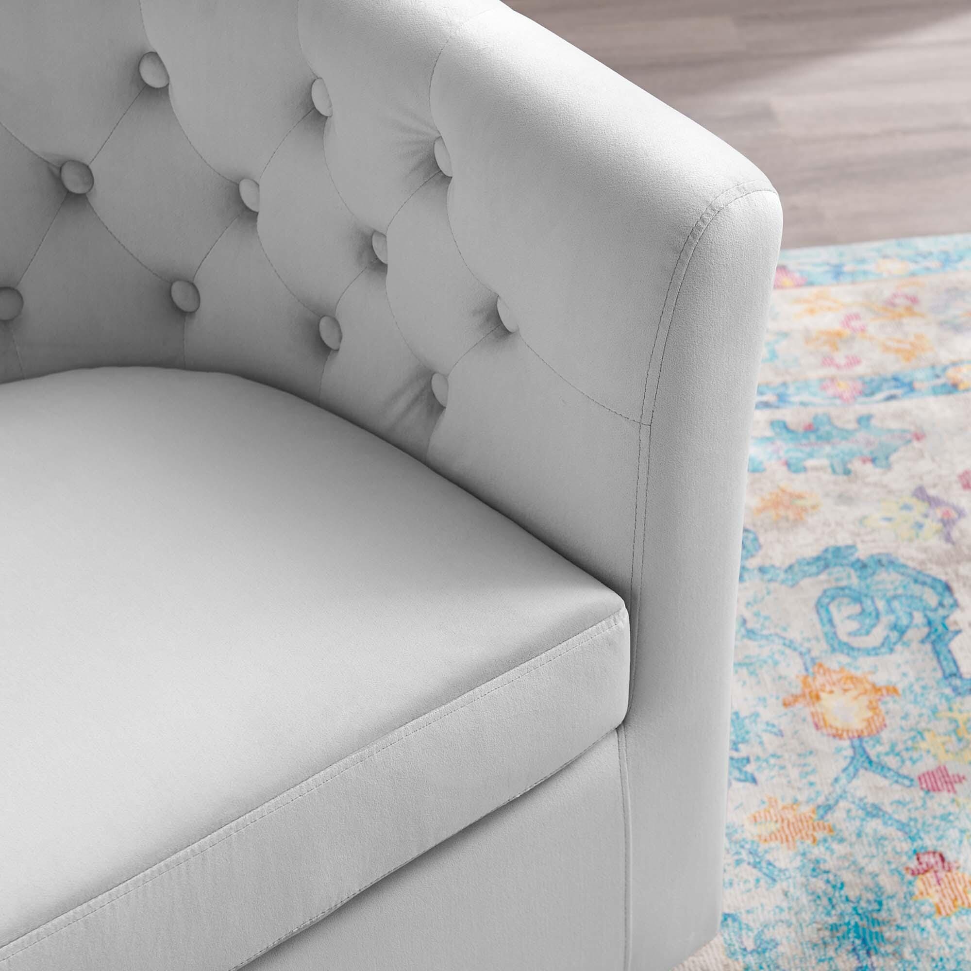 Modway Prospect Swivel Accent Chair, Light Gray, rollover