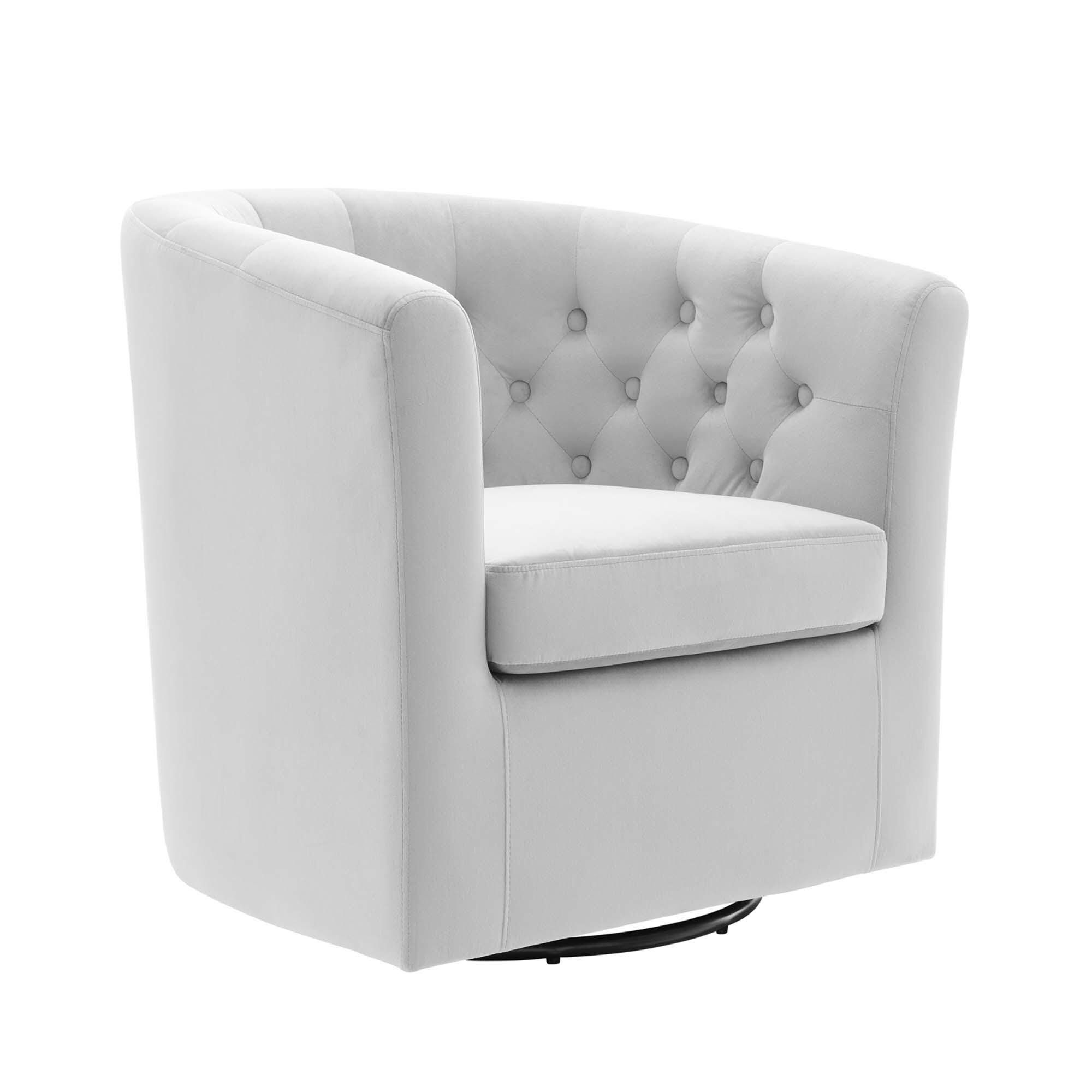 Modway Prospect Swivel Accent Chair, Light Gray, large