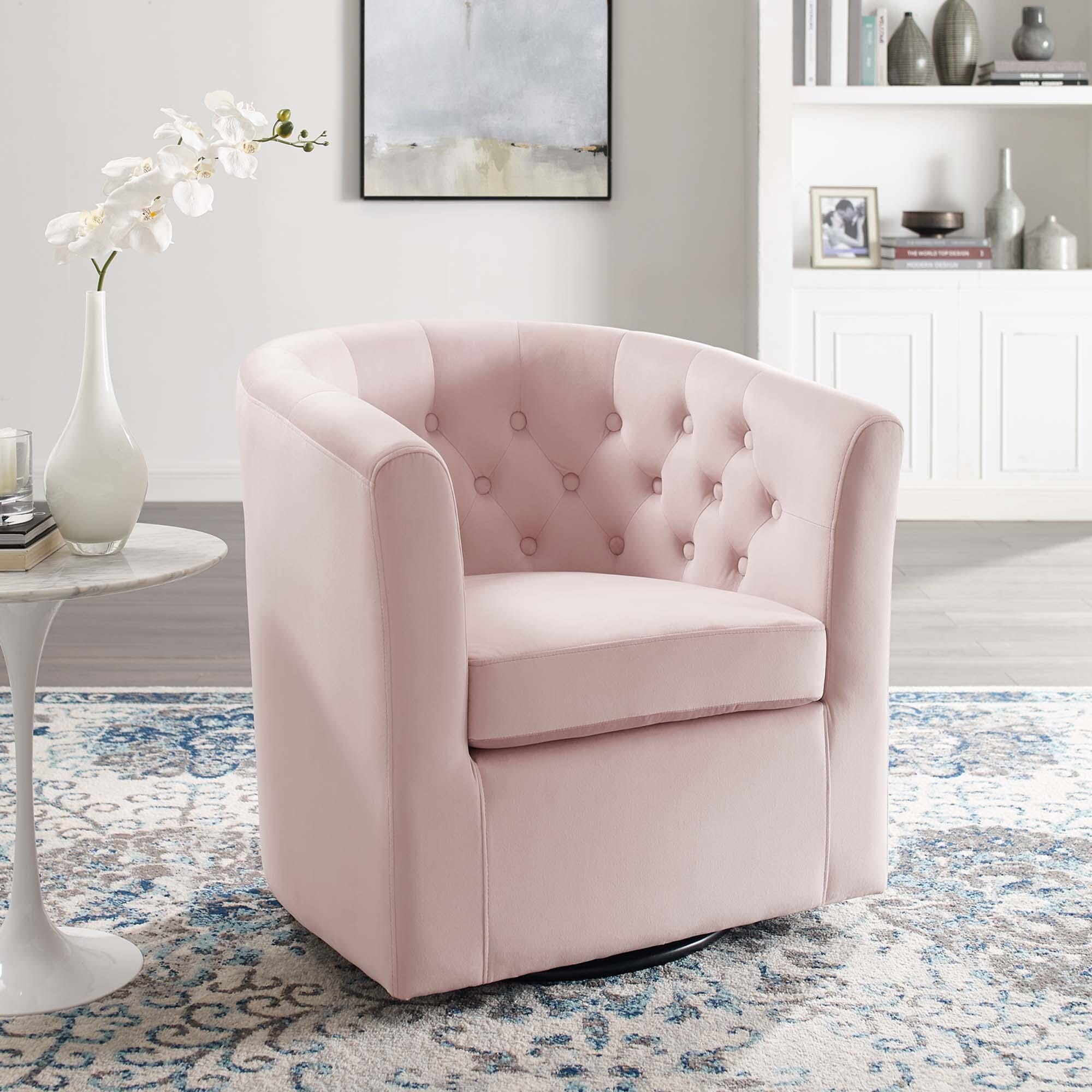 Modway Prospect Swivel Accent Chair, Pink, rollover
