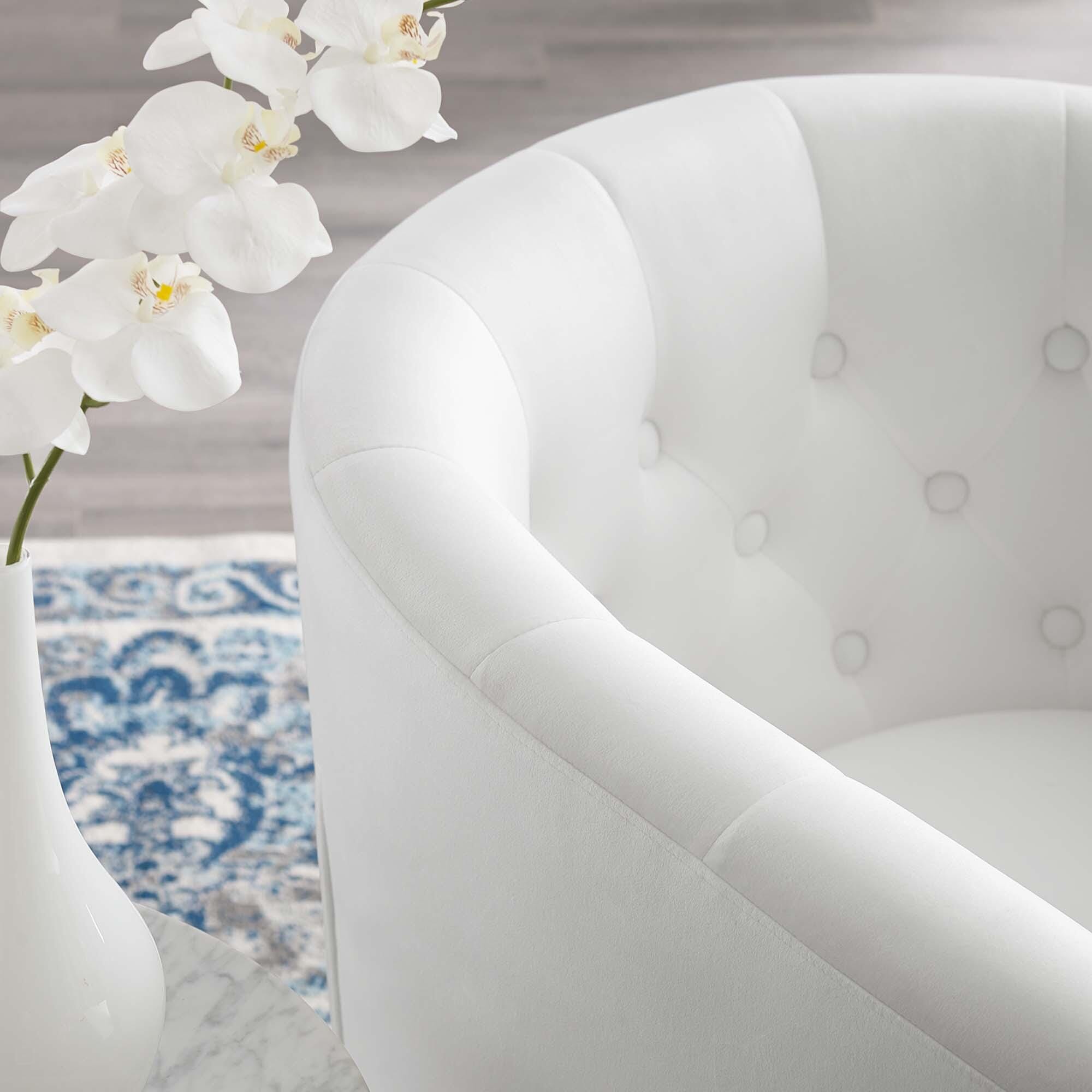 Modway Prospect Swivel Accent Chair, White, rollover