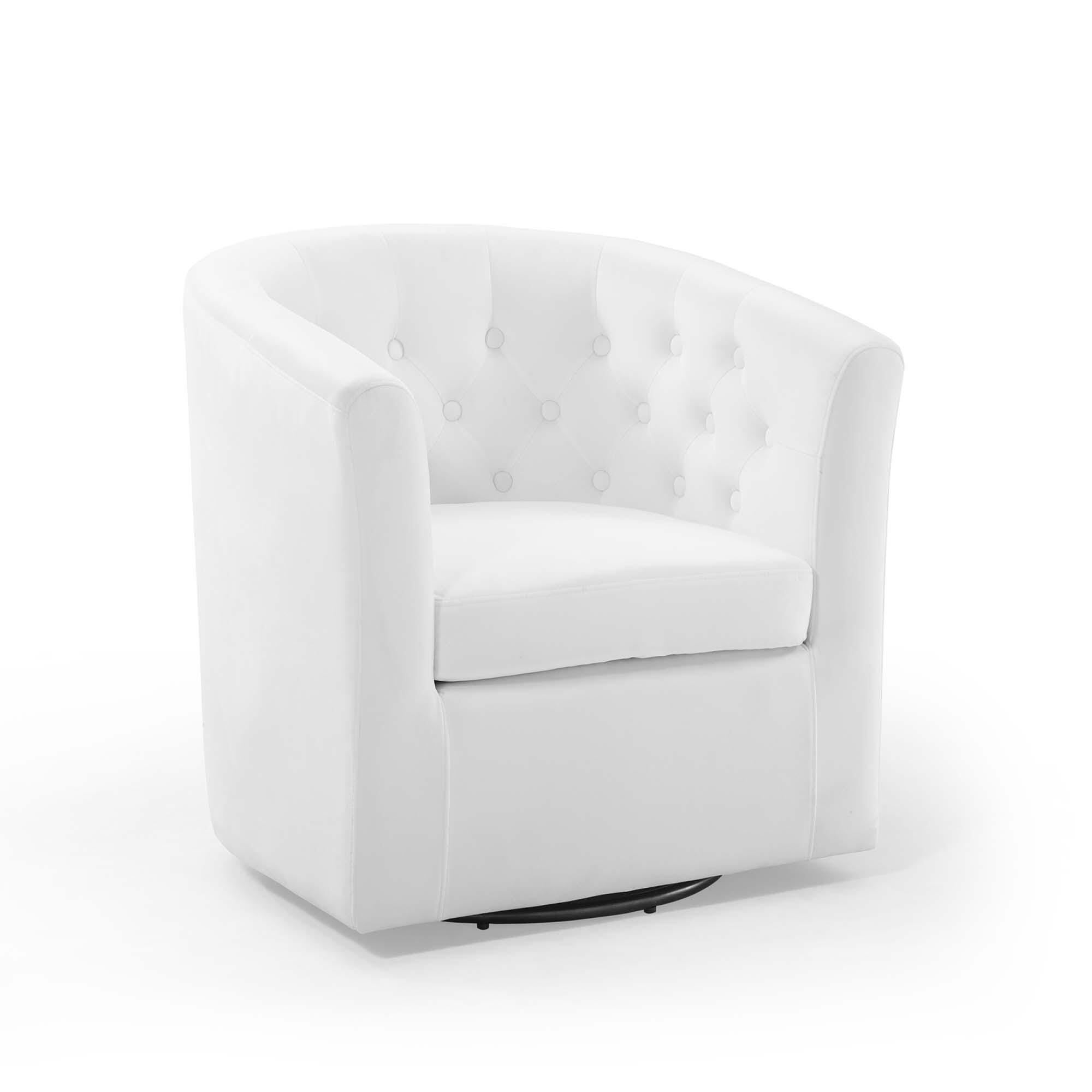 Modway Prospect Swivel Accent Chair, White, large
