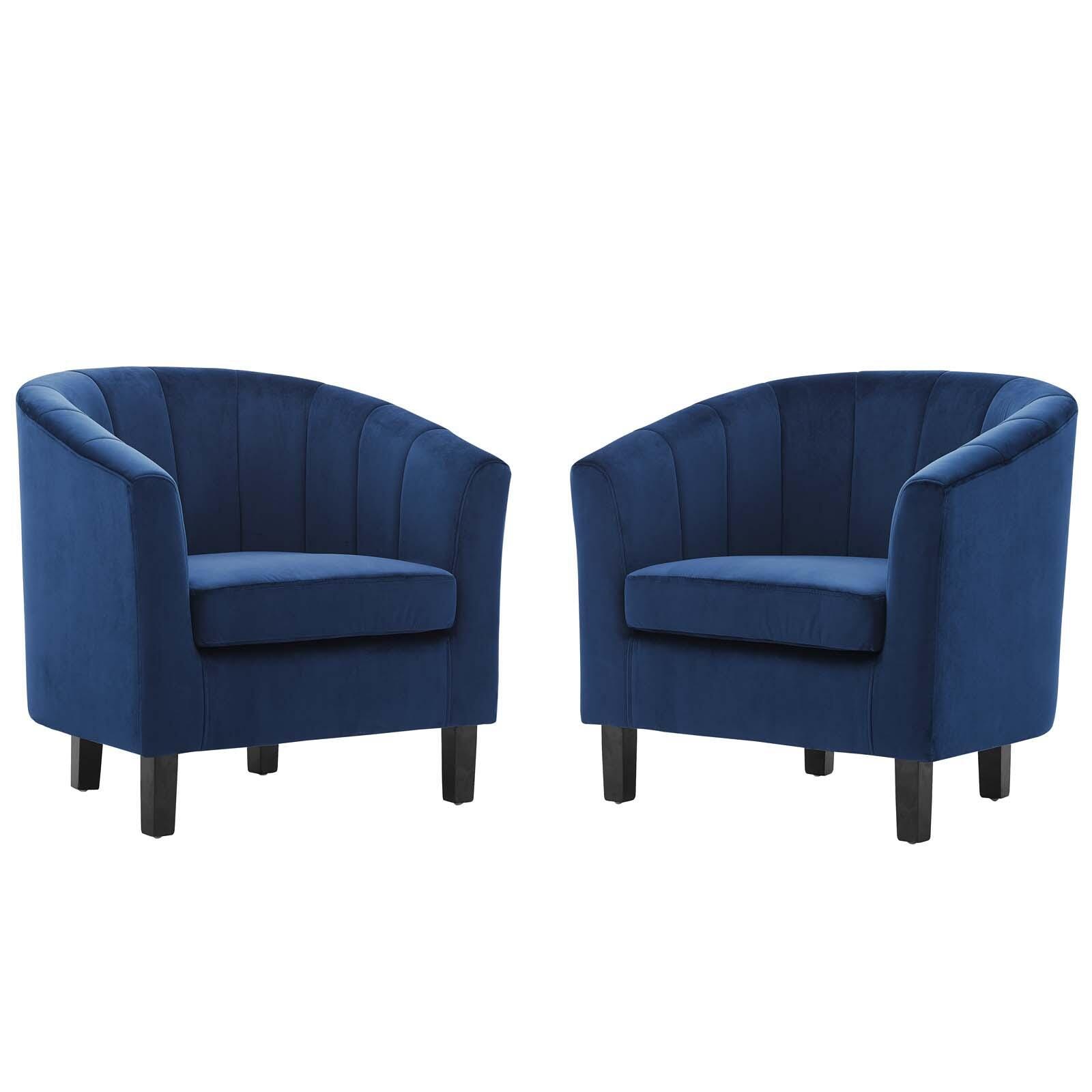 Modway Prospect Armchair (Set of 2), Navy, large