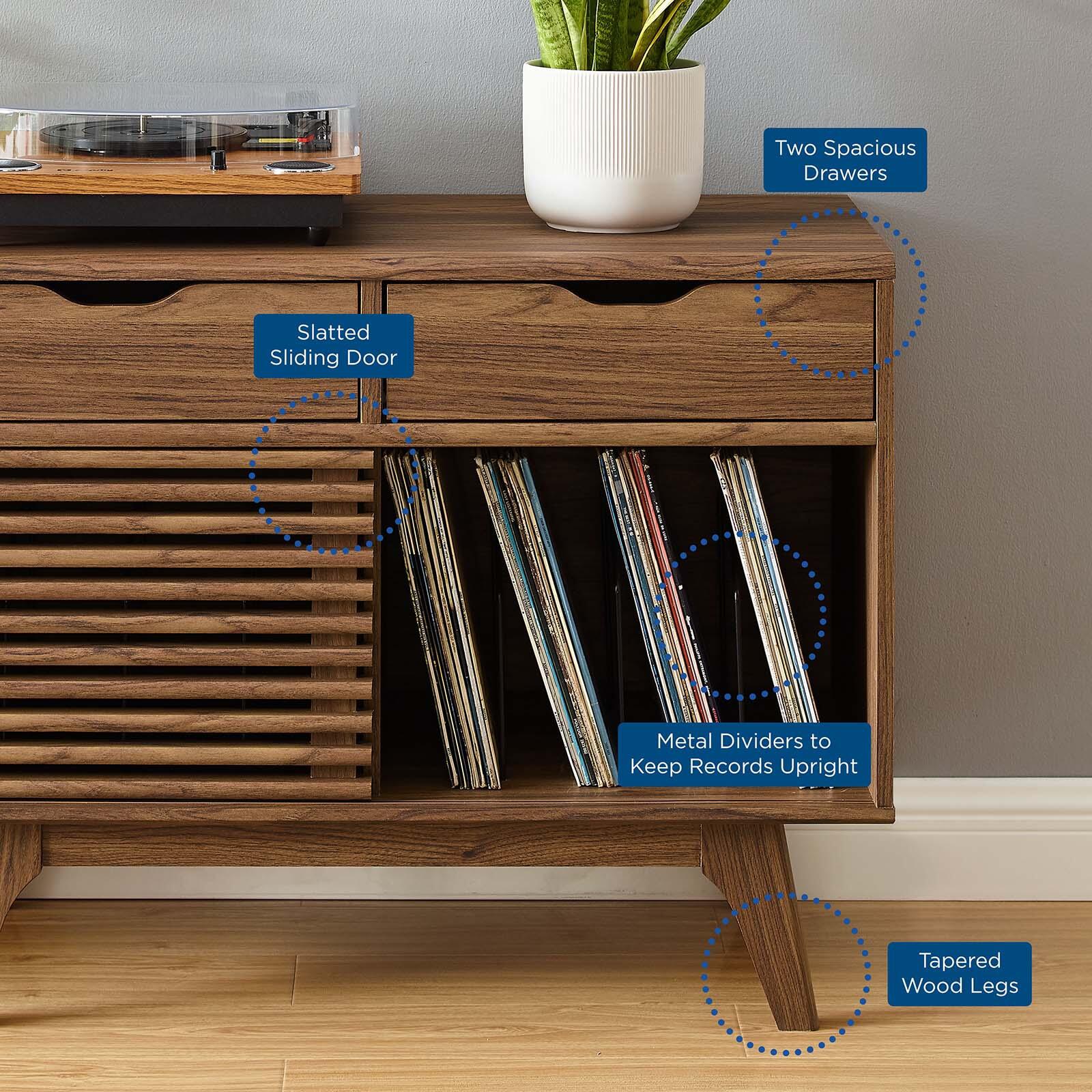 Modway Render 2-Drawer Vinyl Record Display Stand, , large