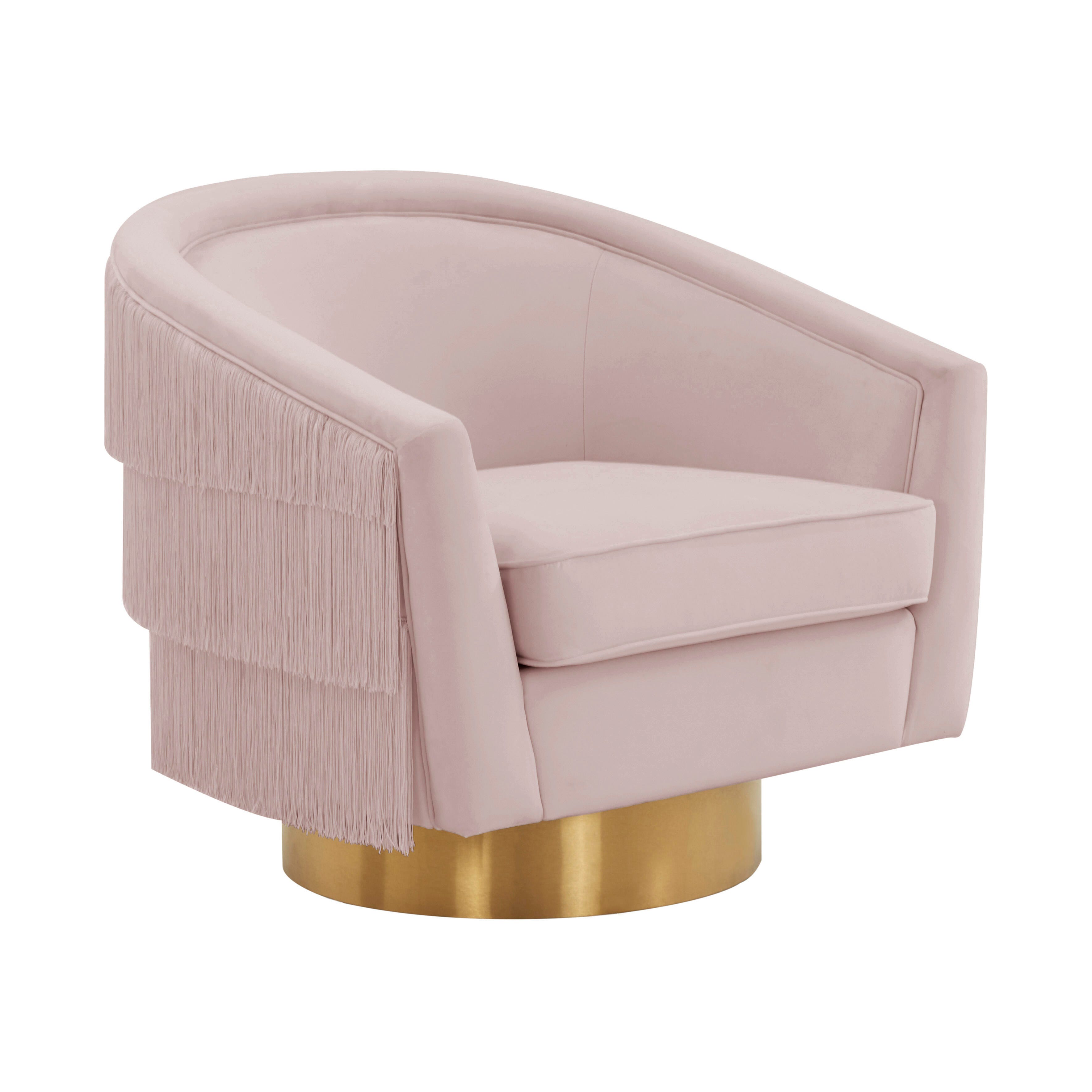 TOV Furniture Flapper Blush Swivel Chair, , large