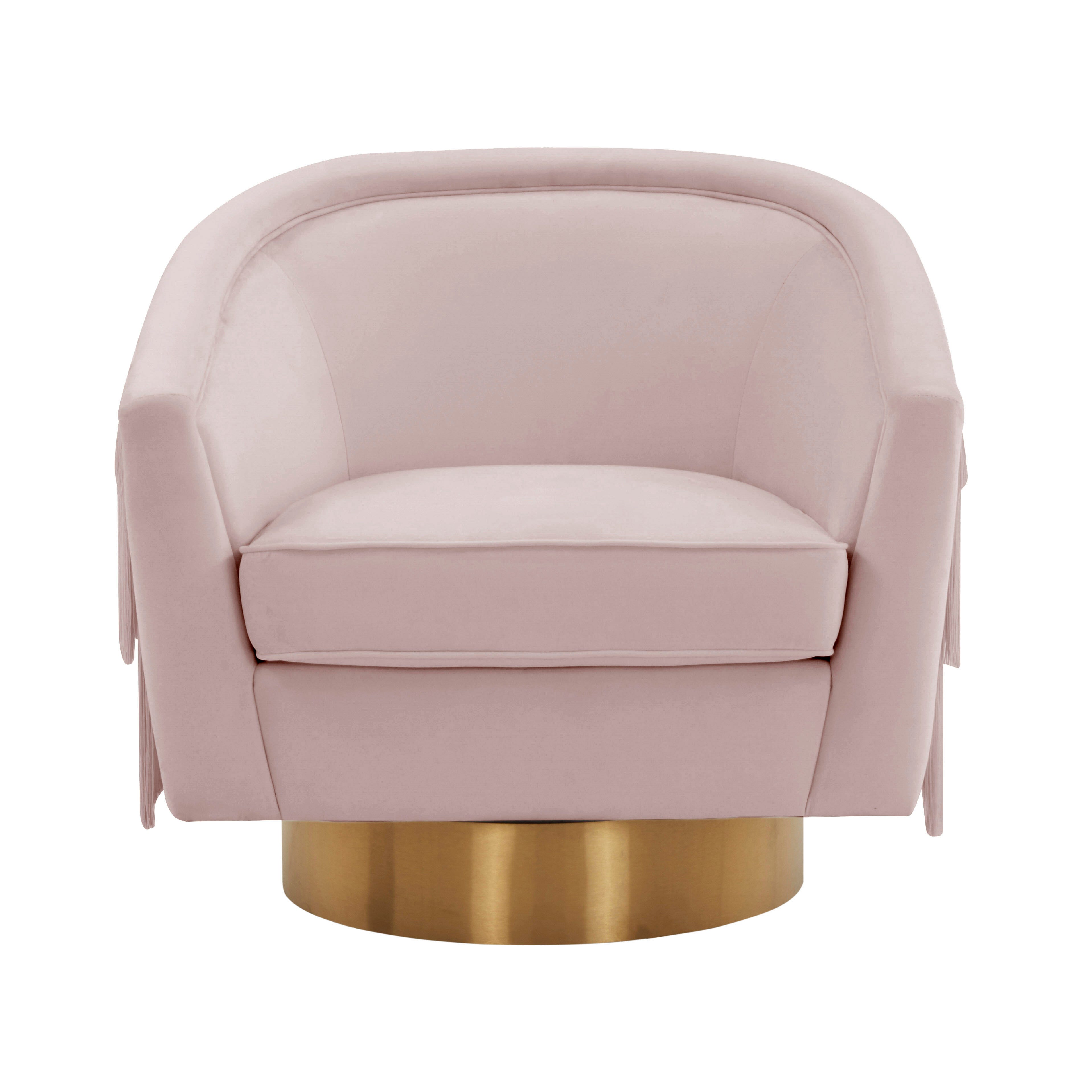 TOV Furniture Flapper Blush Swivel Chair, , large