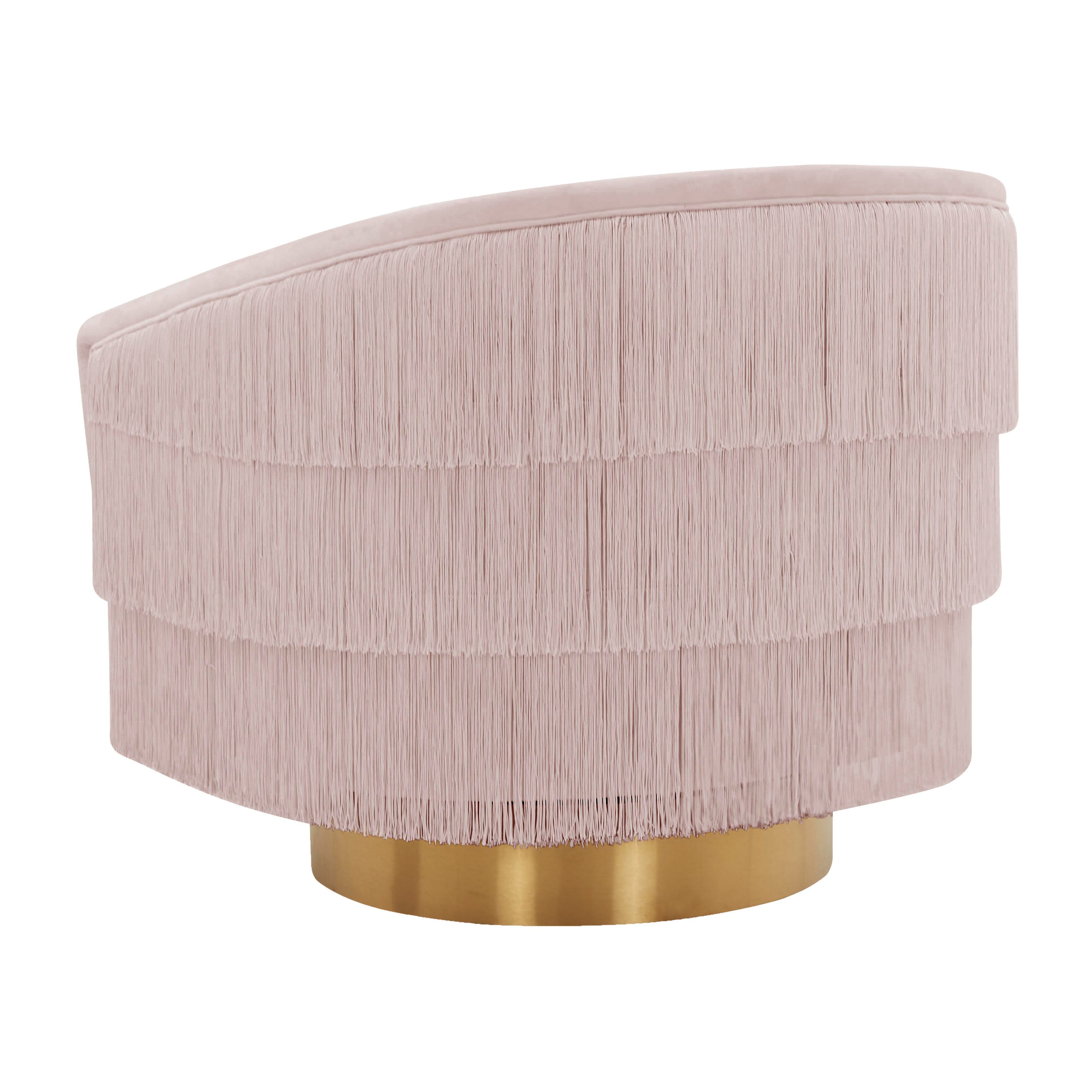 TOV Furniture Flapper Blush Swivel Chair, , large