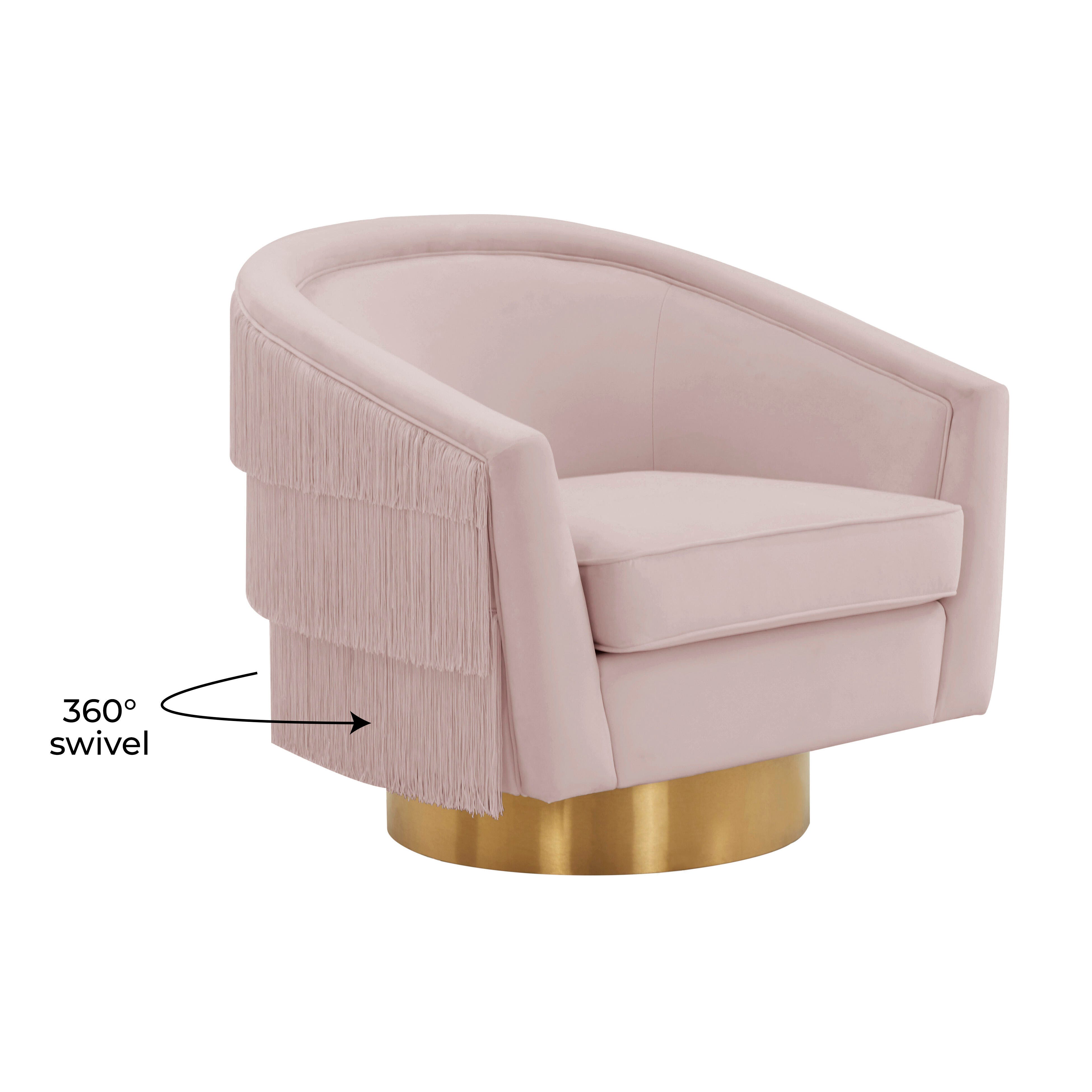 TOV Furniture Flapper Blush Swivel Chair, , large