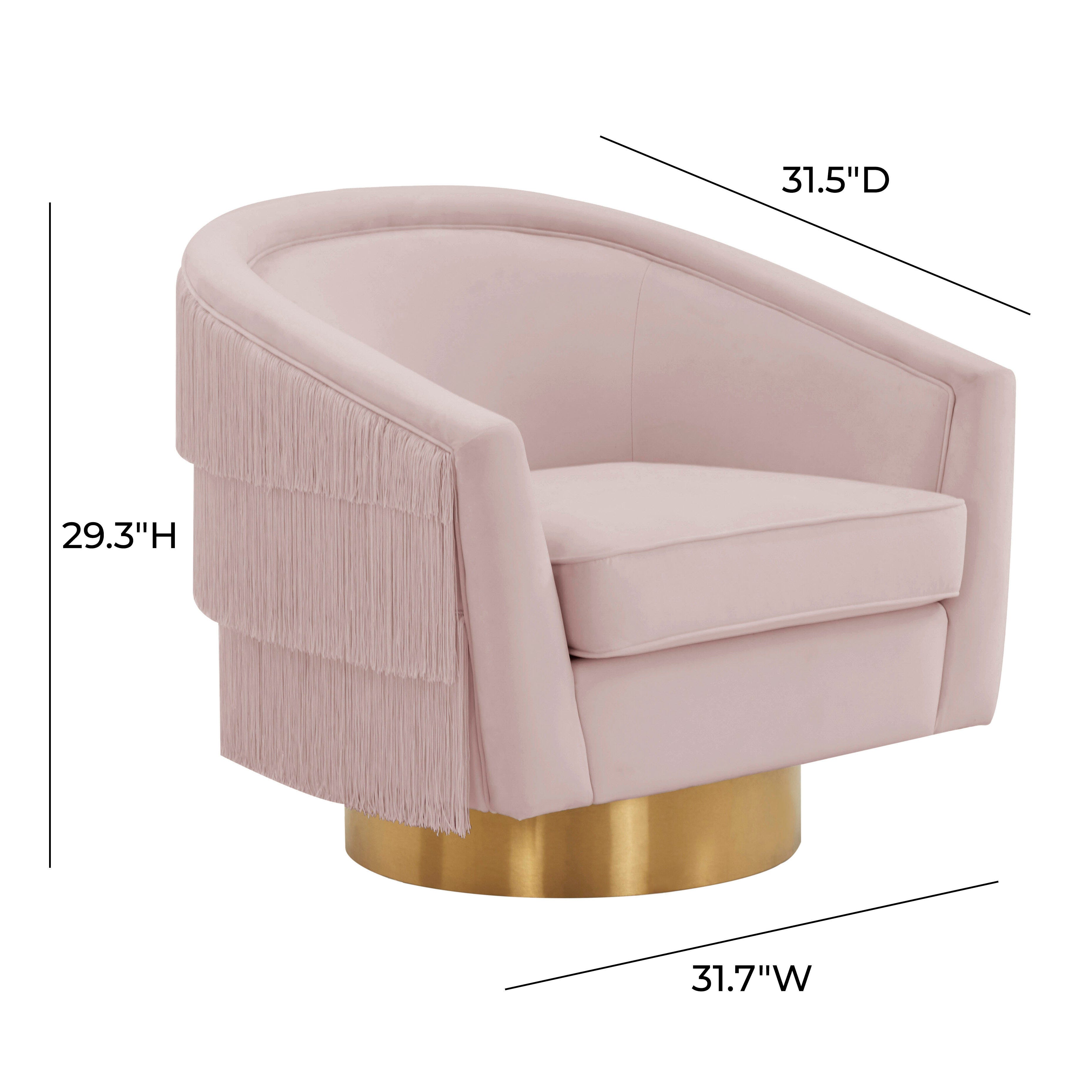TOV Furniture Flapper Blush Swivel Chair, , large