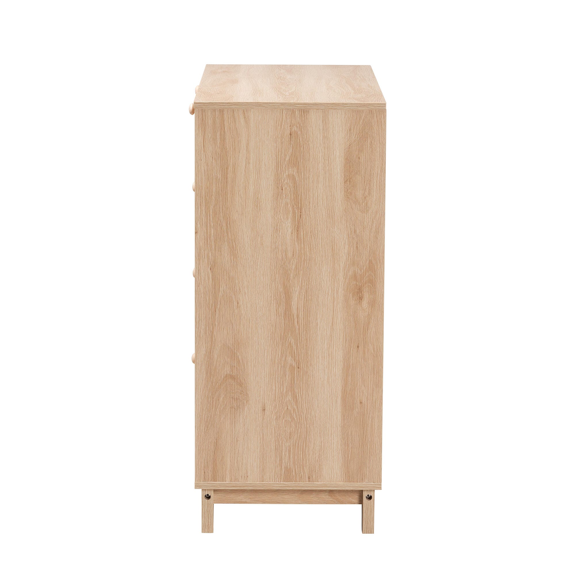 Baxton Studio Elsbeth Natural Rattan 5 Drawer Storage Cabinet, , large