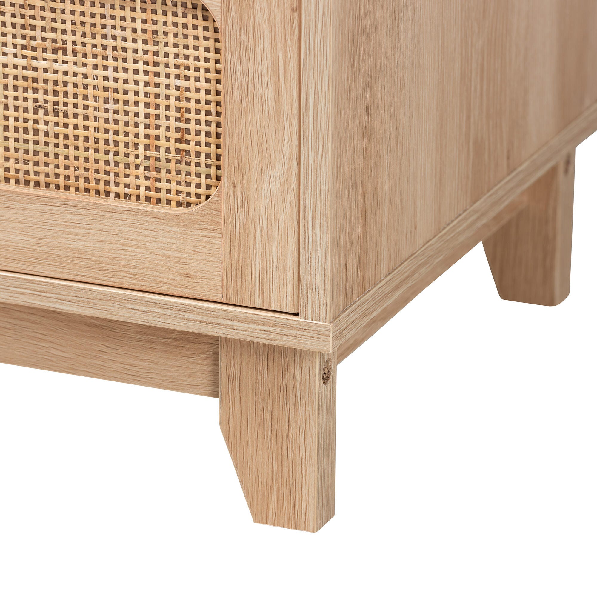 Baxton Studio Elsbeth Natural Rattan 5 Drawer Storage Cabinet, , large