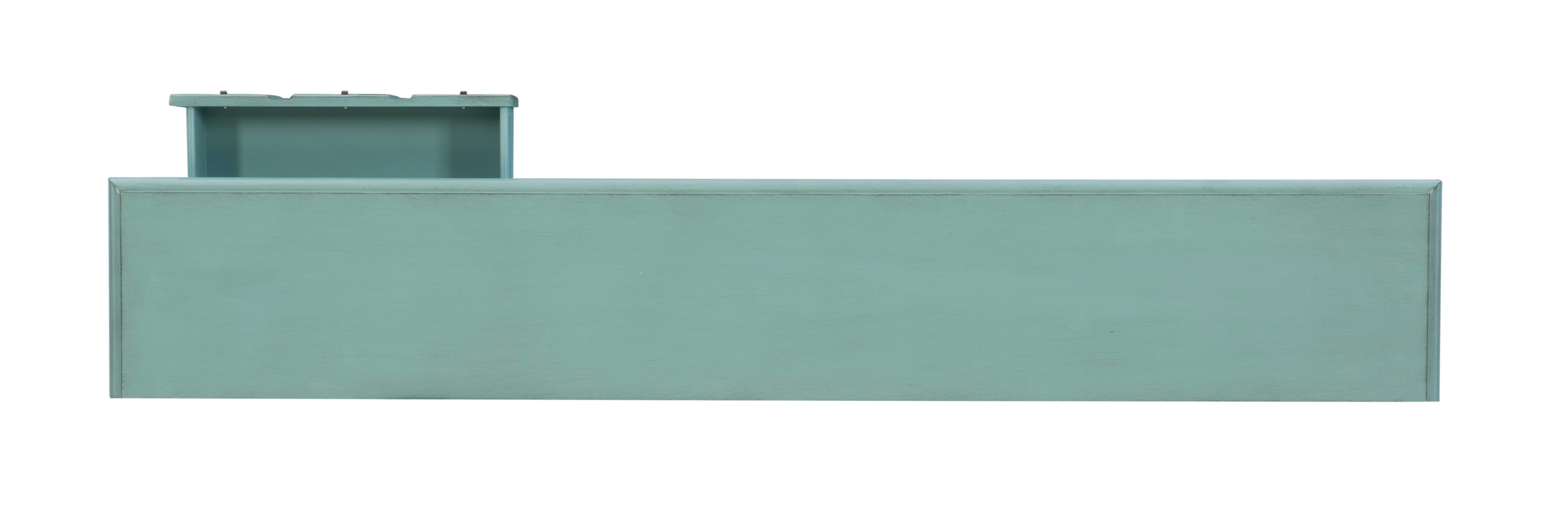 Linon Emily 4 Drawer Console Table, Teal, large