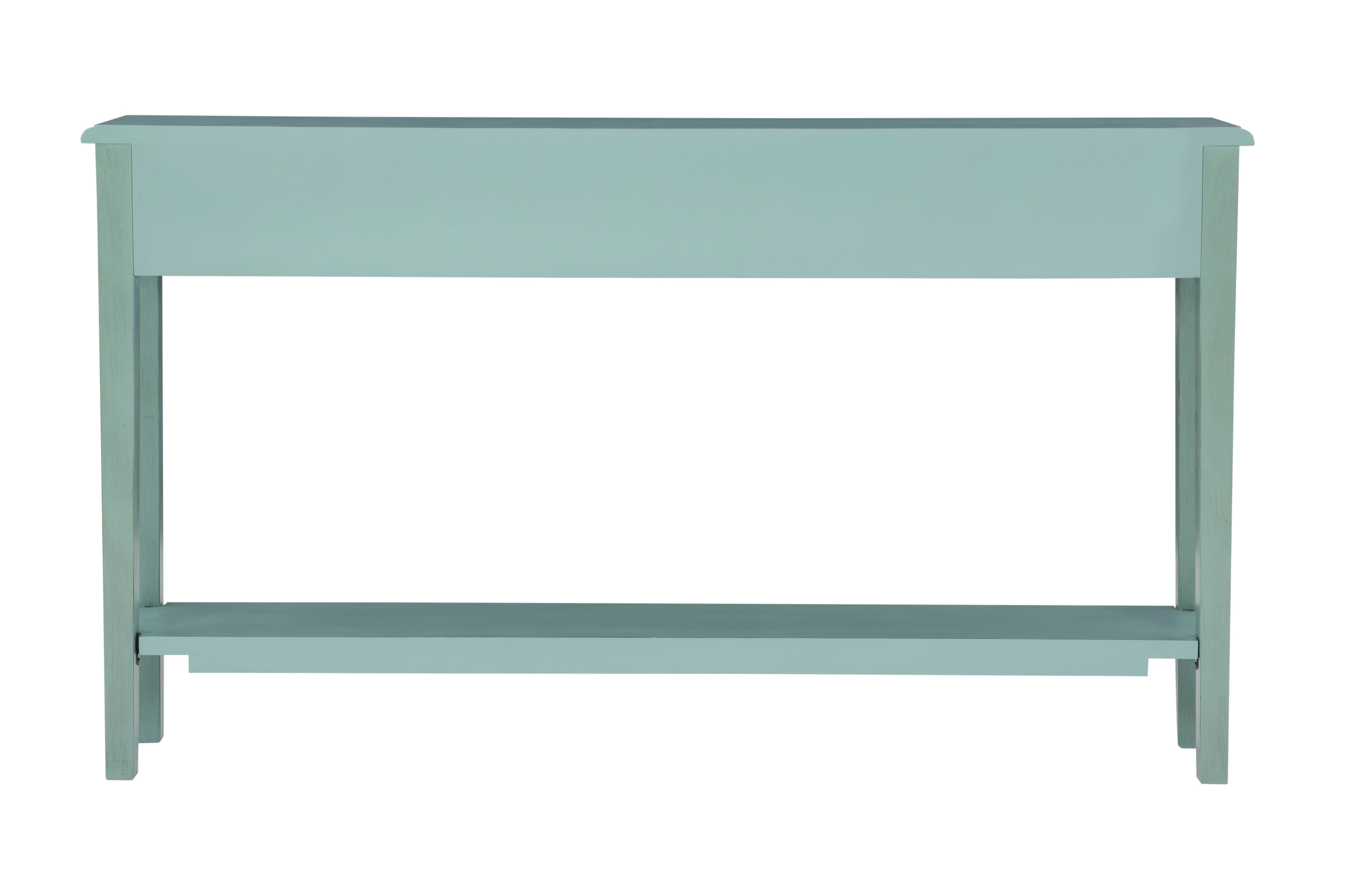 Linon Emily 4 Drawer Console Table, Teal, large