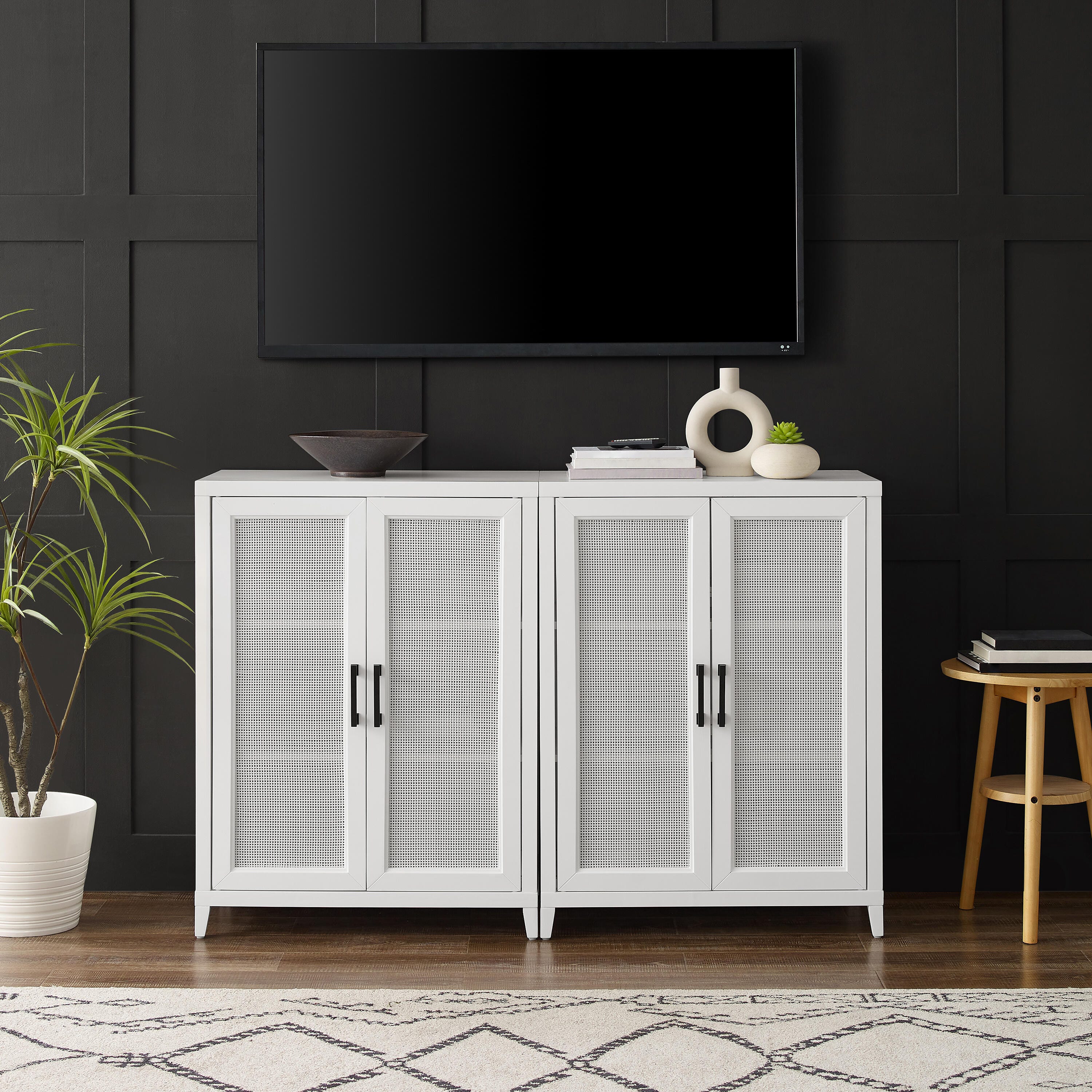 Crosley Furniture Milo Media Sideboard Cabinet Set of 2, , large