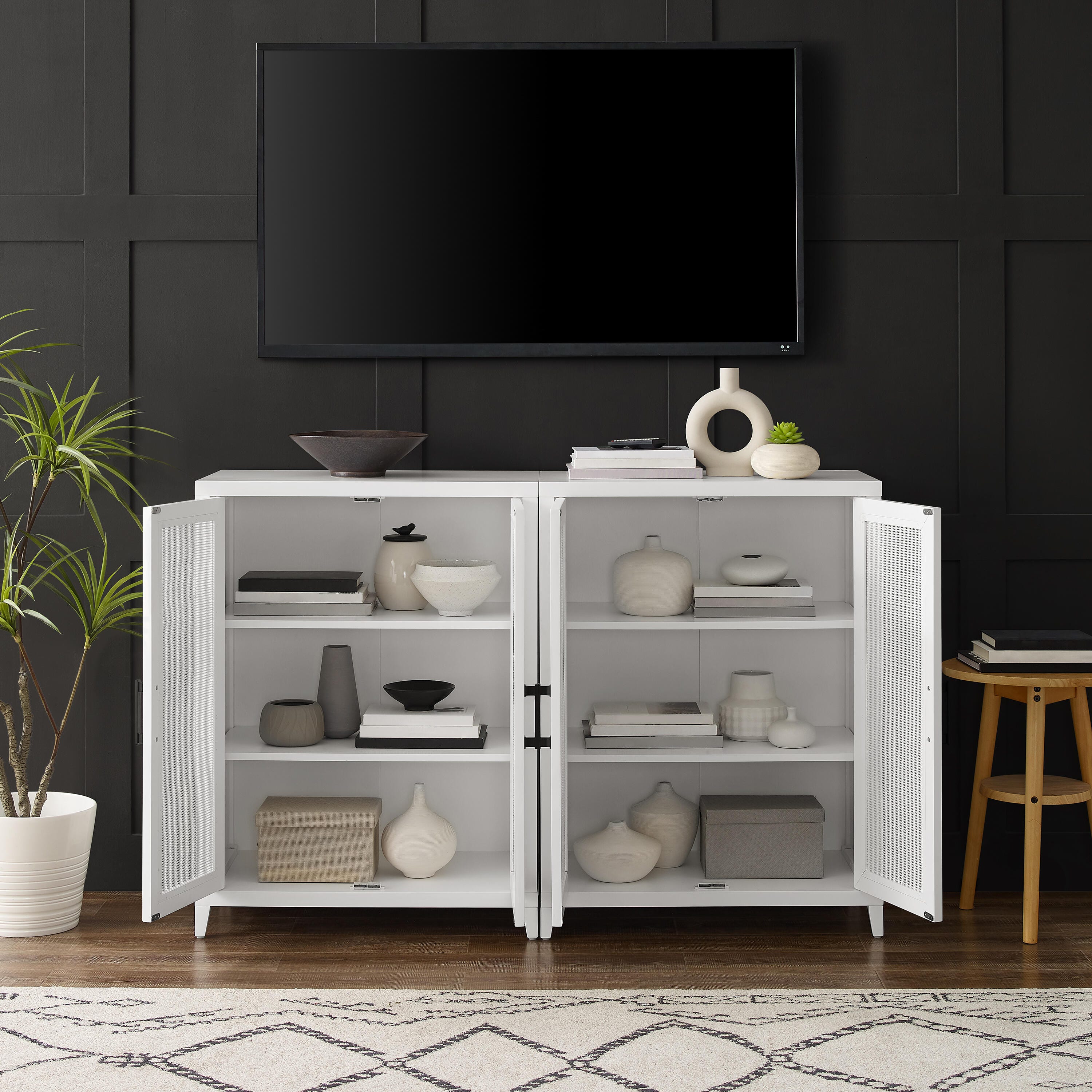 Crosley Furniture Milo Media Sideboard Cabinet Set of 2, , large