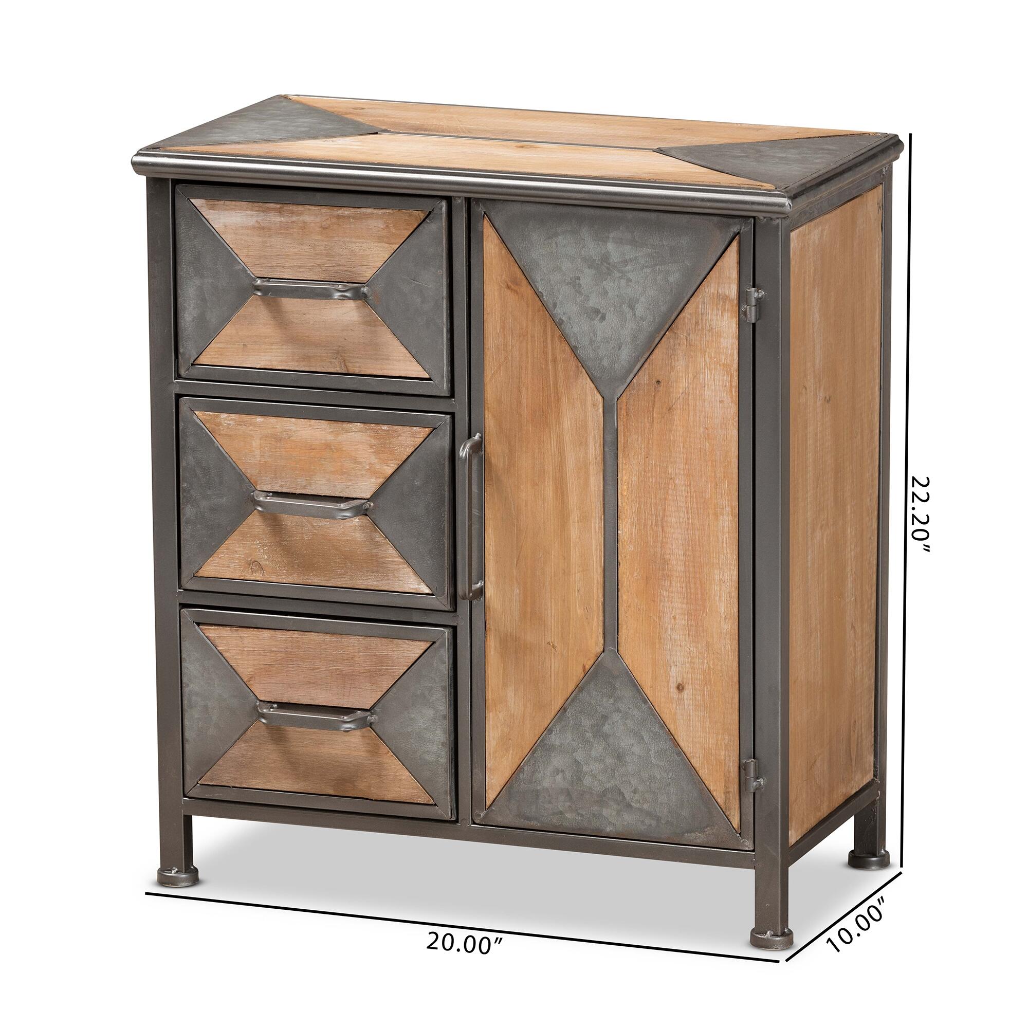 Baxton Studio Laurel Wood 3-Drawer Storage Cabinet, , large