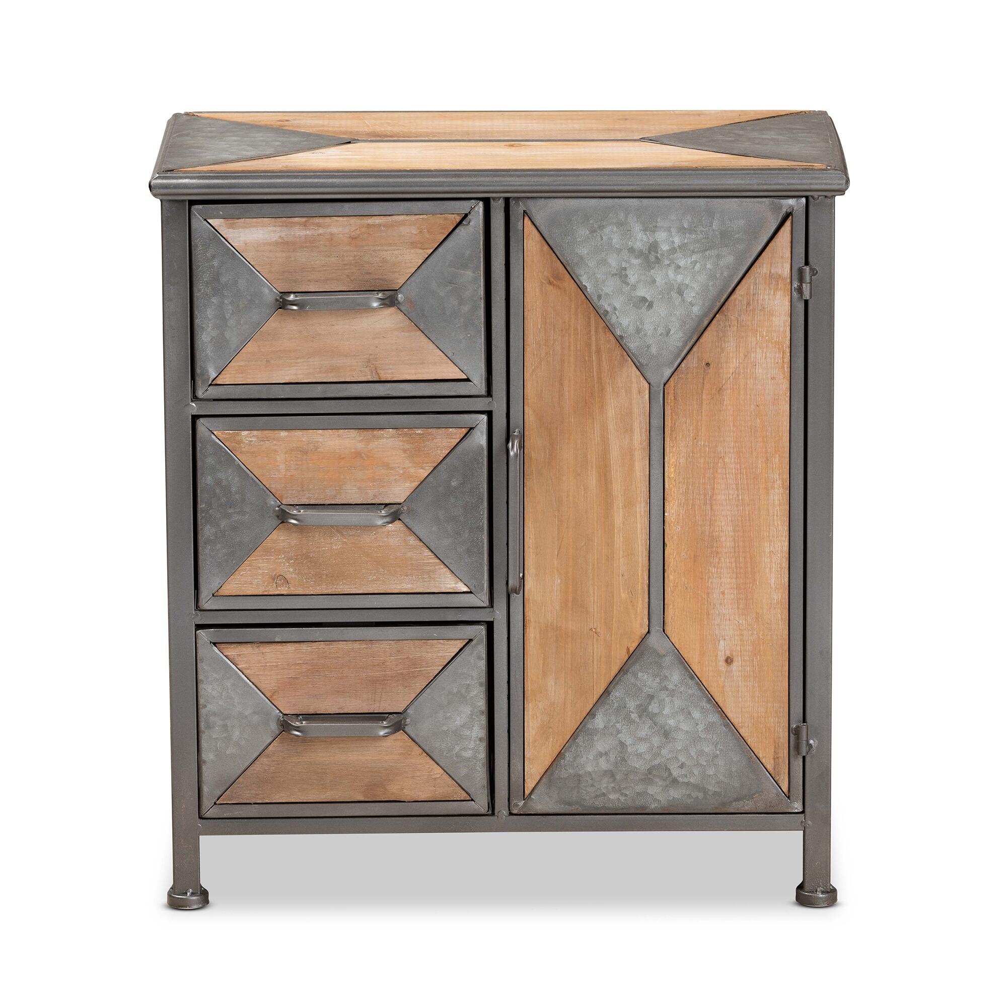 Baxton Studio Laurel Wood 3-Drawer Storage Cabinet, , large