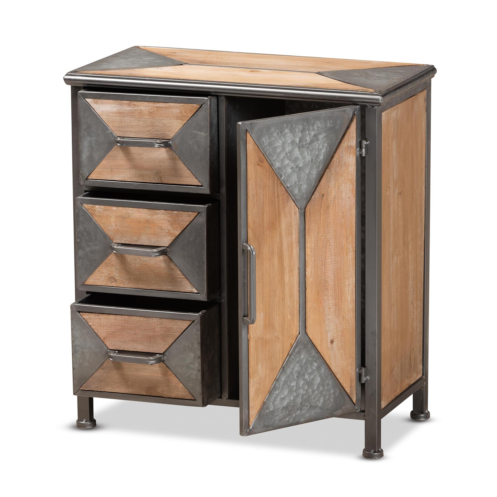 Baxton Studio Laurel Wood 3-Drawer Storage Cabinet, , large