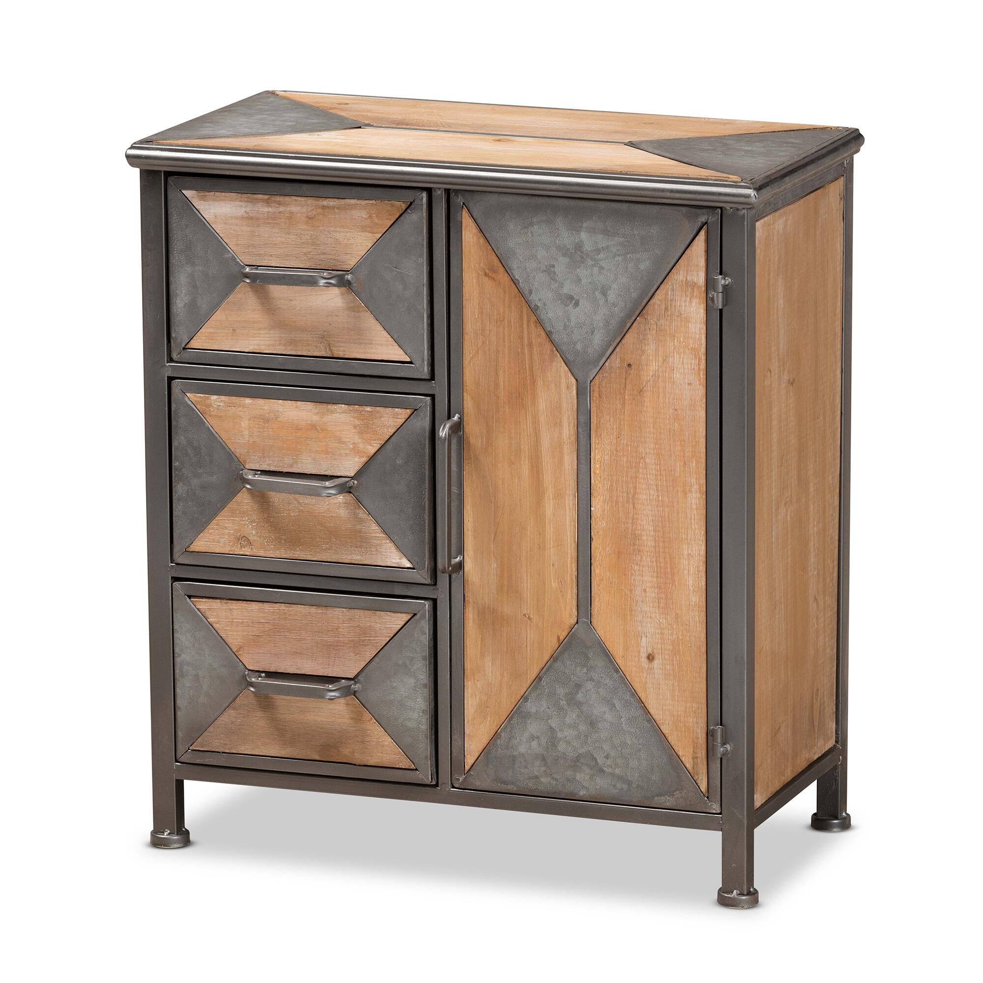 Baxton Studio Laurel Wood 3-Drawer Storage Cabinet, , large