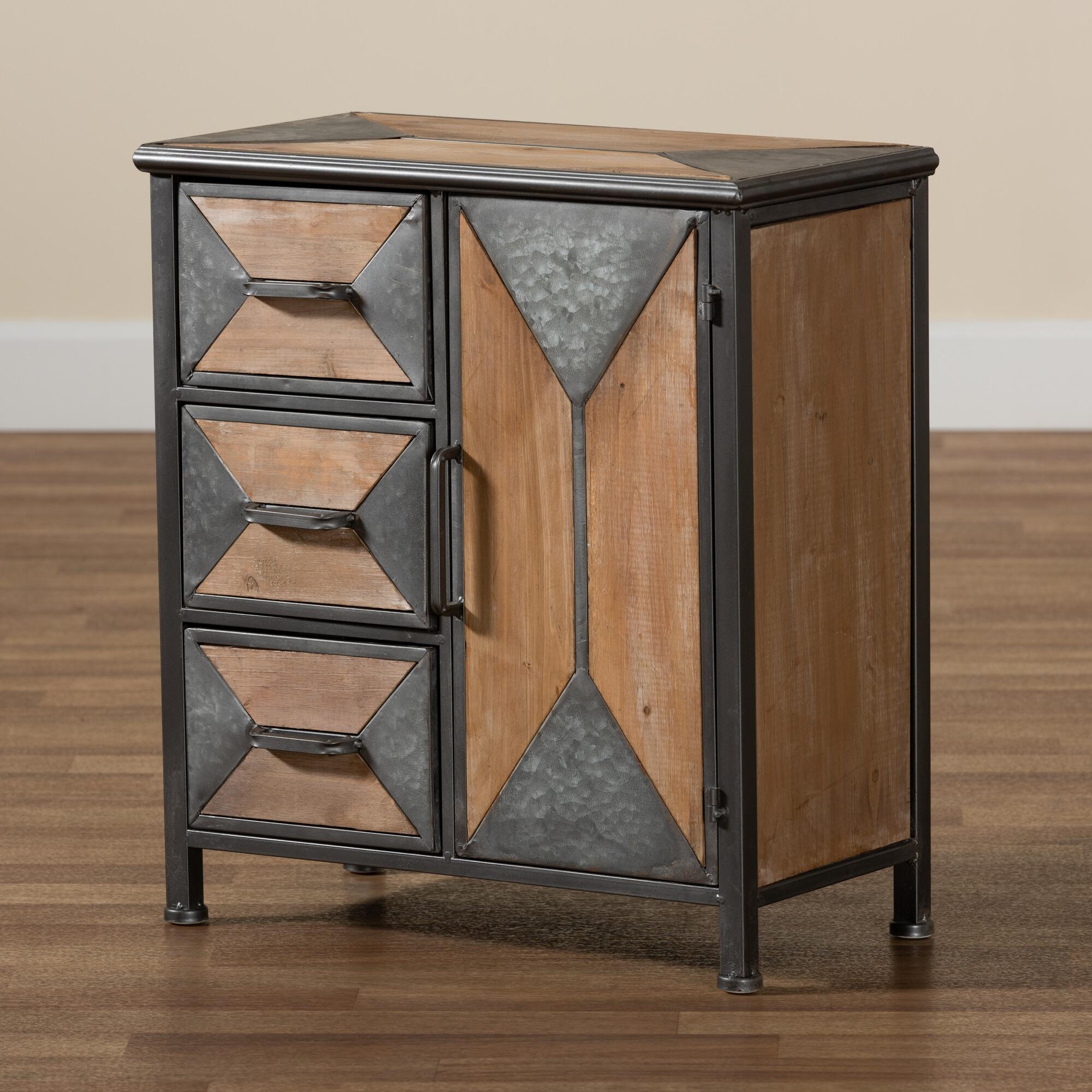 Baxton Studio Laurel Wood 3-Drawer Storage Cabinet, , large