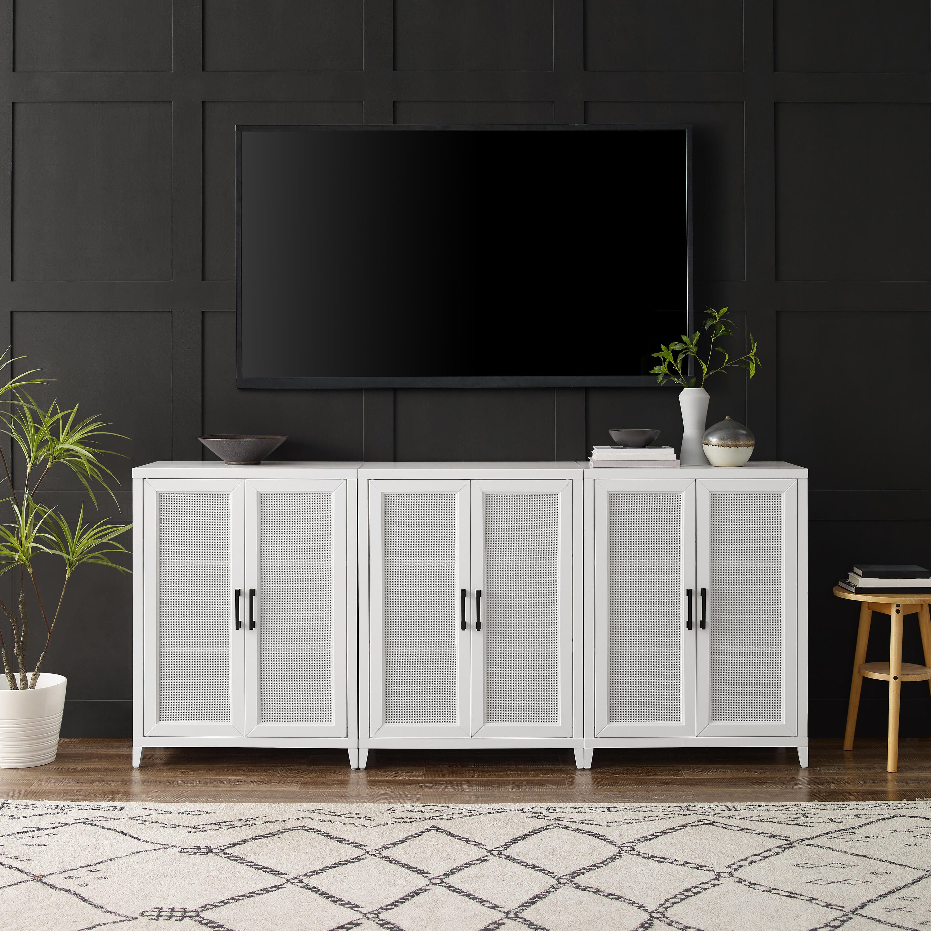 Crosley Furniture Milo Media Sideboard Cabinet Set of 3, , large