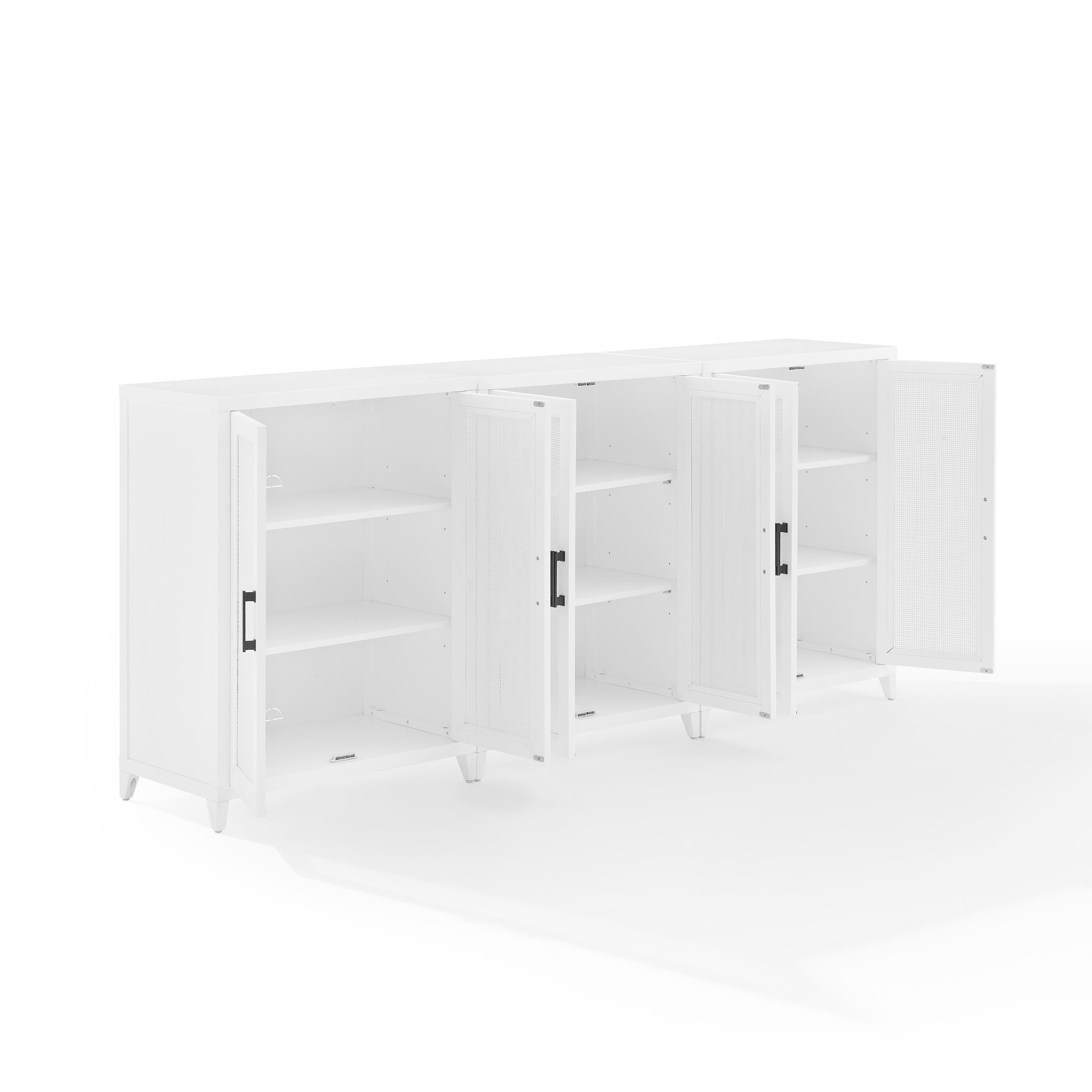 Crosley Furniture Milo Media Sideboard Cabinet Set of 3, , large
