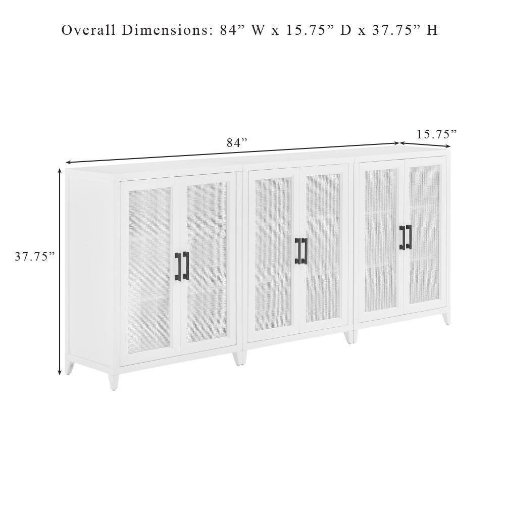 Crosley Furniture Milo Media Sideboard Cabinet Set of 3, , large