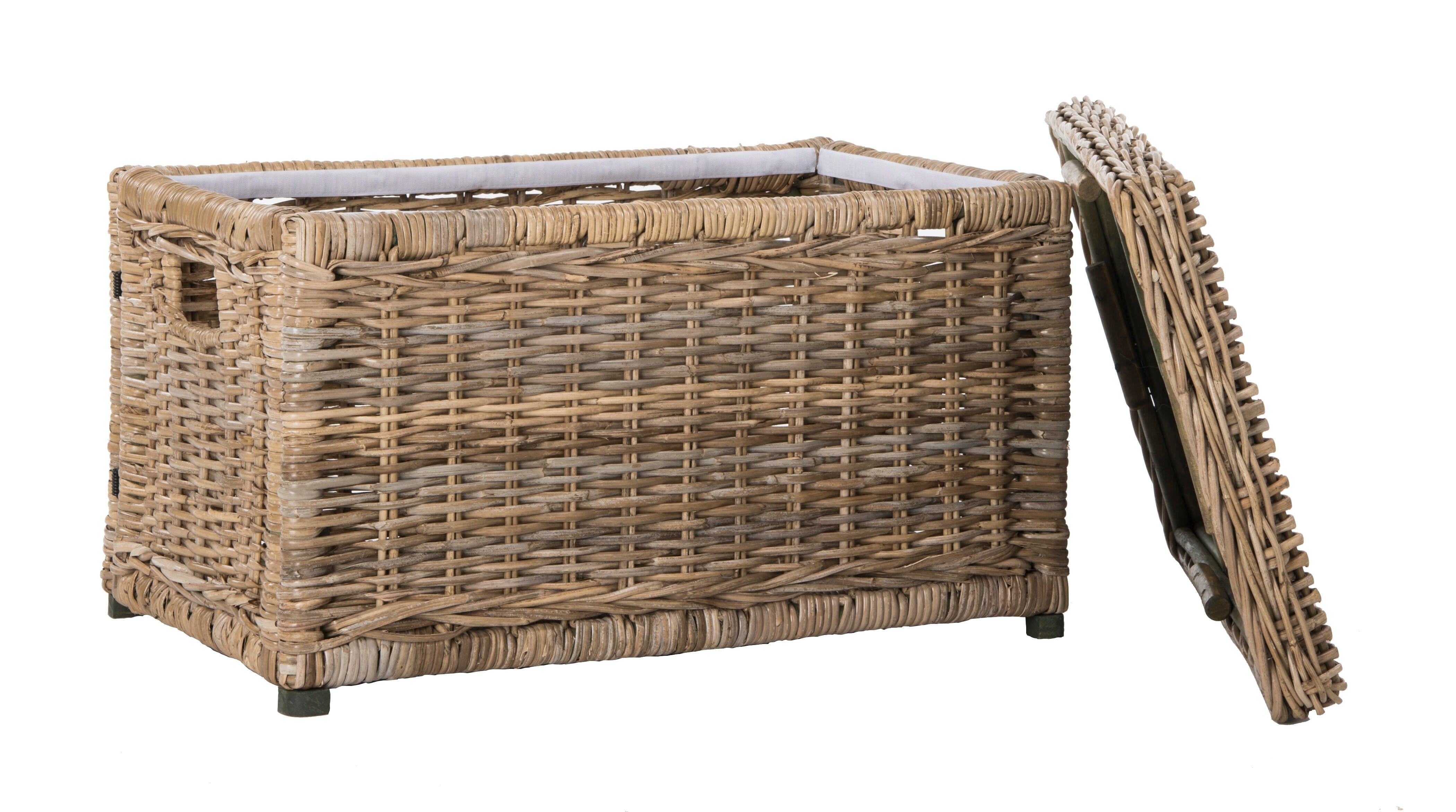 happimess Elijah 30" Wicker Storage Trunk, Brown, large