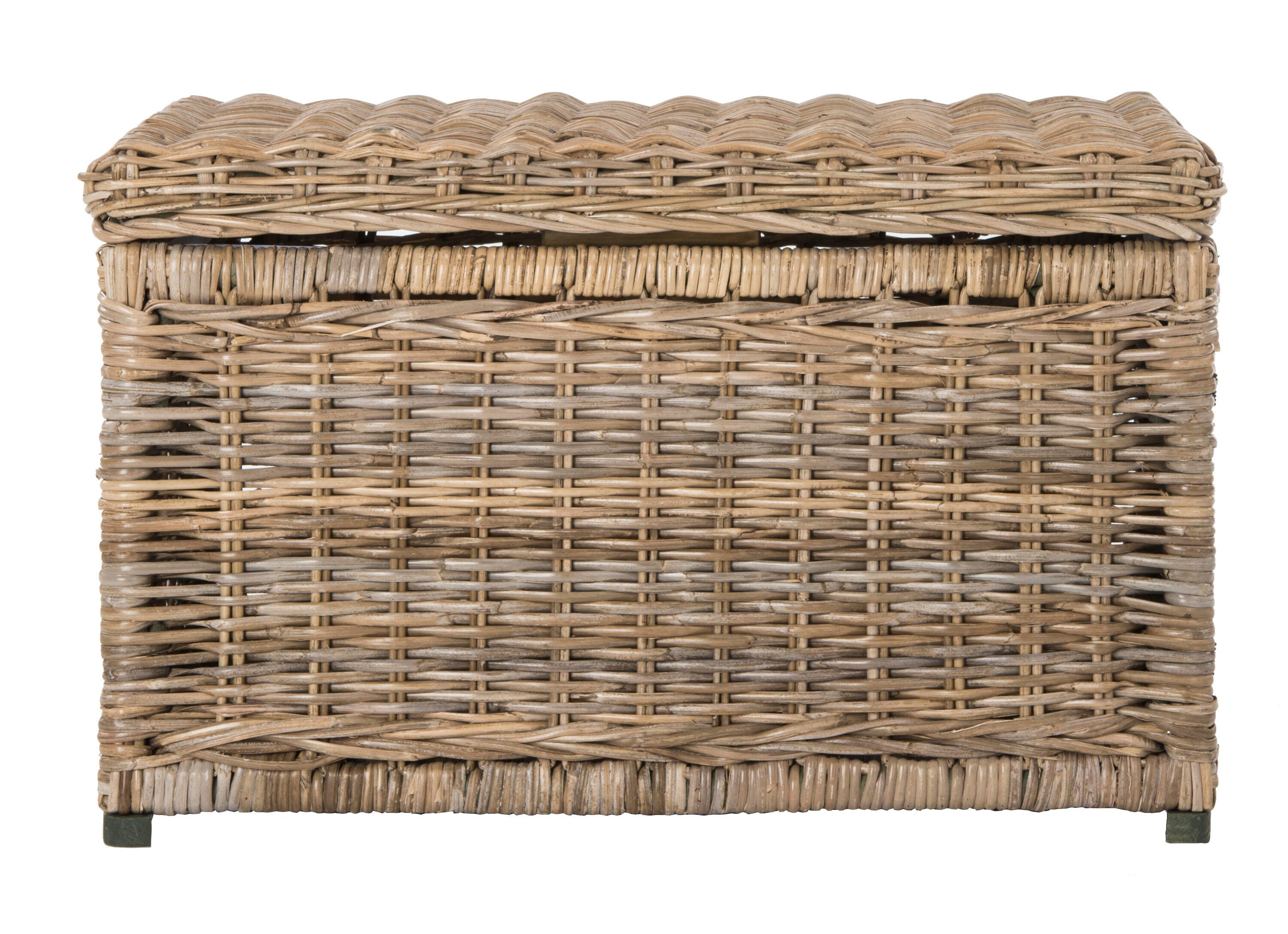 happimess Elijah 30" Wicker Storage Trunk, Brown, large